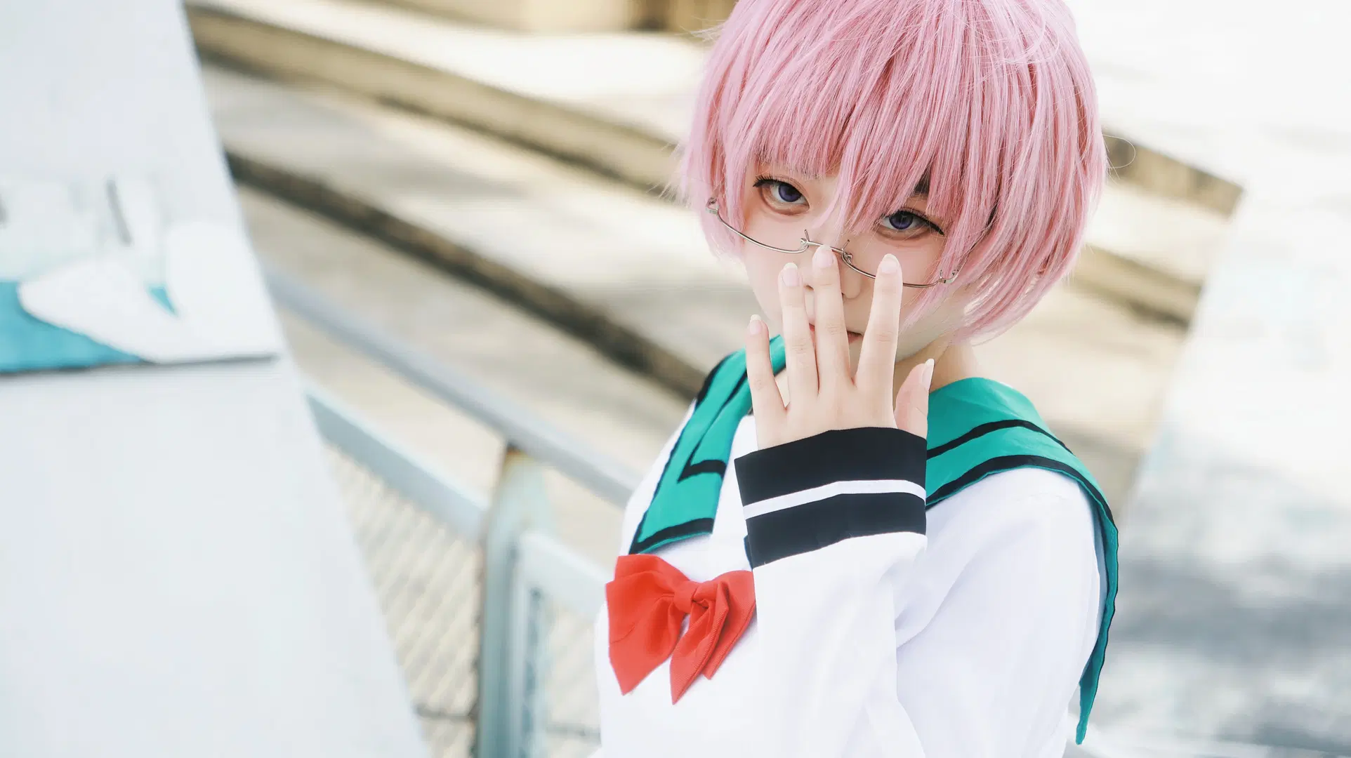 二次元摄影, 水手服cos, 黑色及膝袜, 楠子cos, 齐木楠雄的灾难