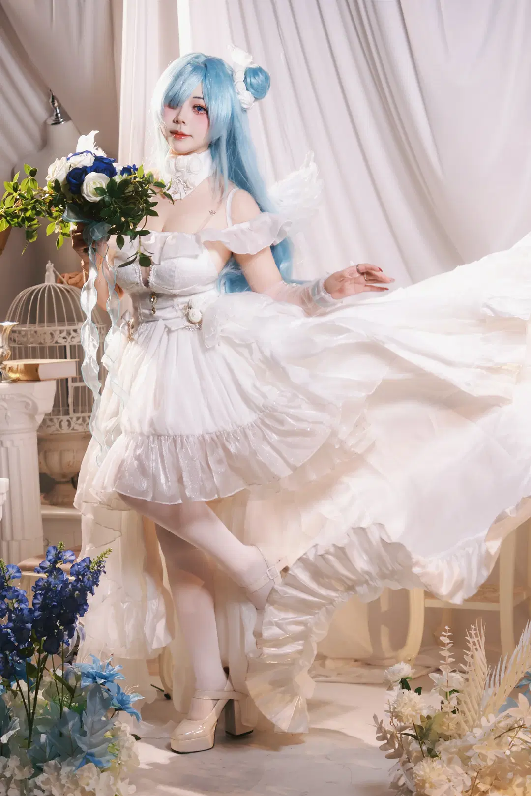 【雅努斯cos】碧蓝航线花嫁，蓝发白裙的梦幻演绎 - Little Z - 第2张