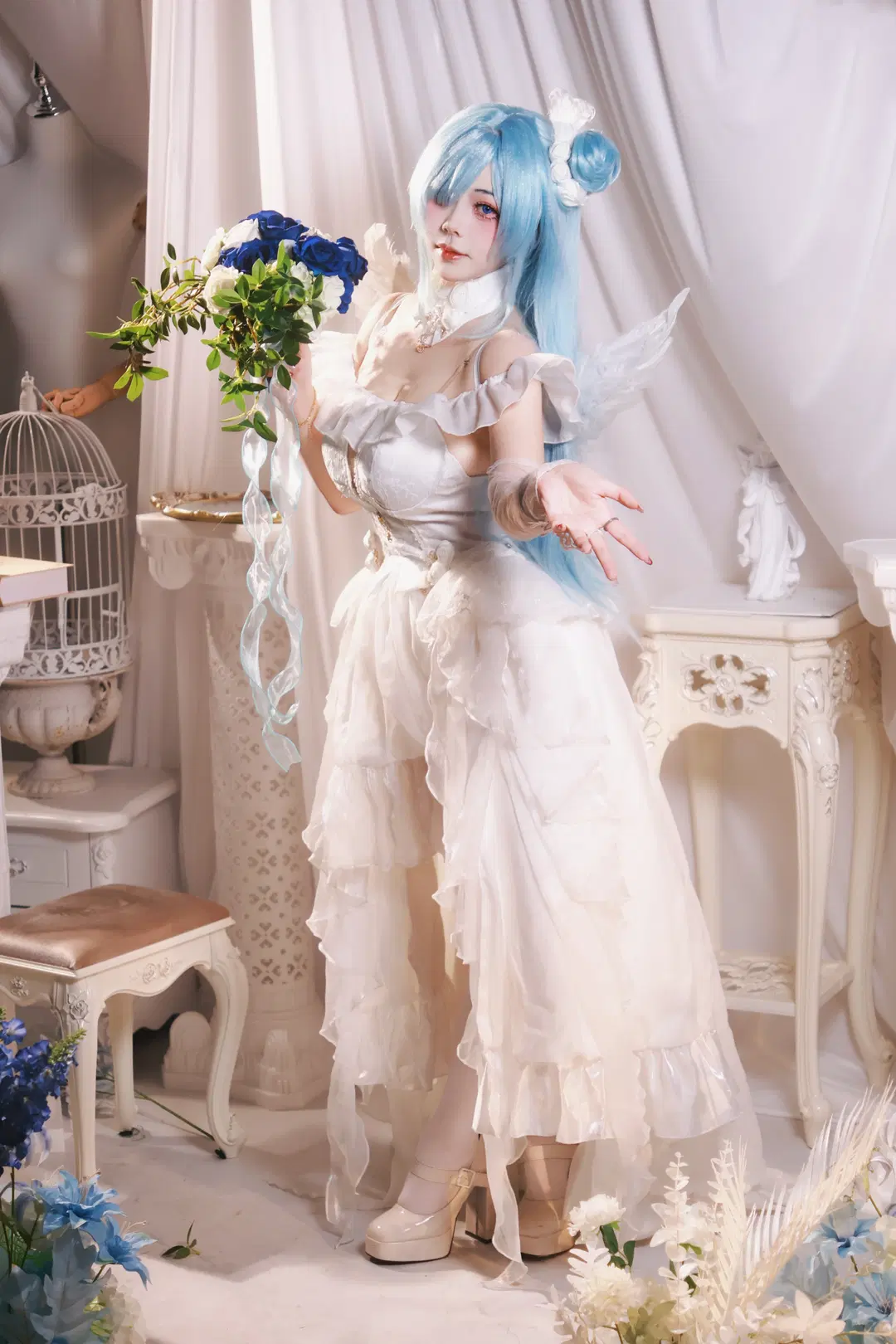 【雅努斯cos】碧蓝航线花嫁，蓝发白裙的梦幻演绎 - Little Z - 第4张