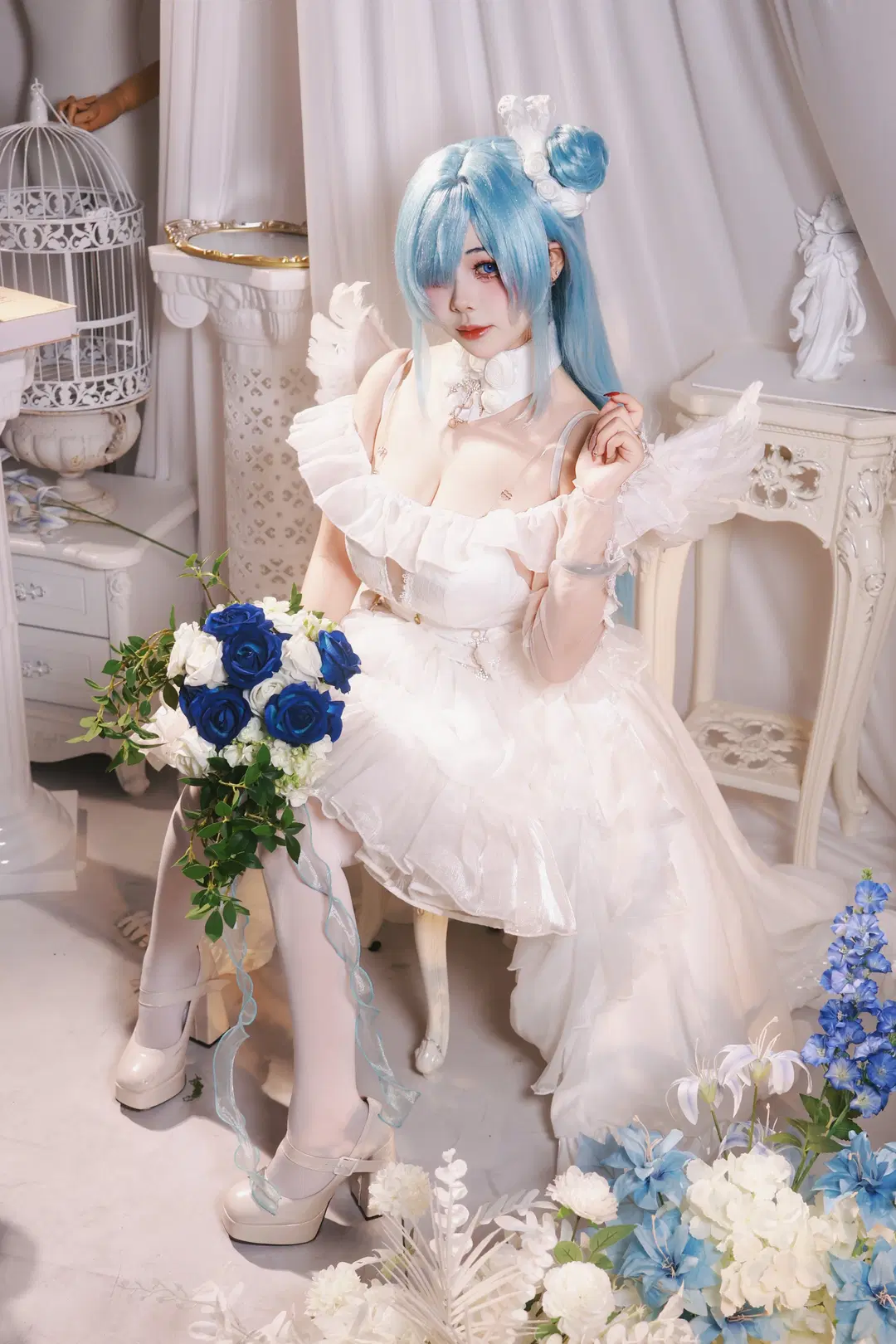二次元摄影, 碧蓝航线, 花嫁cos, 白丝, 雅努斯cos