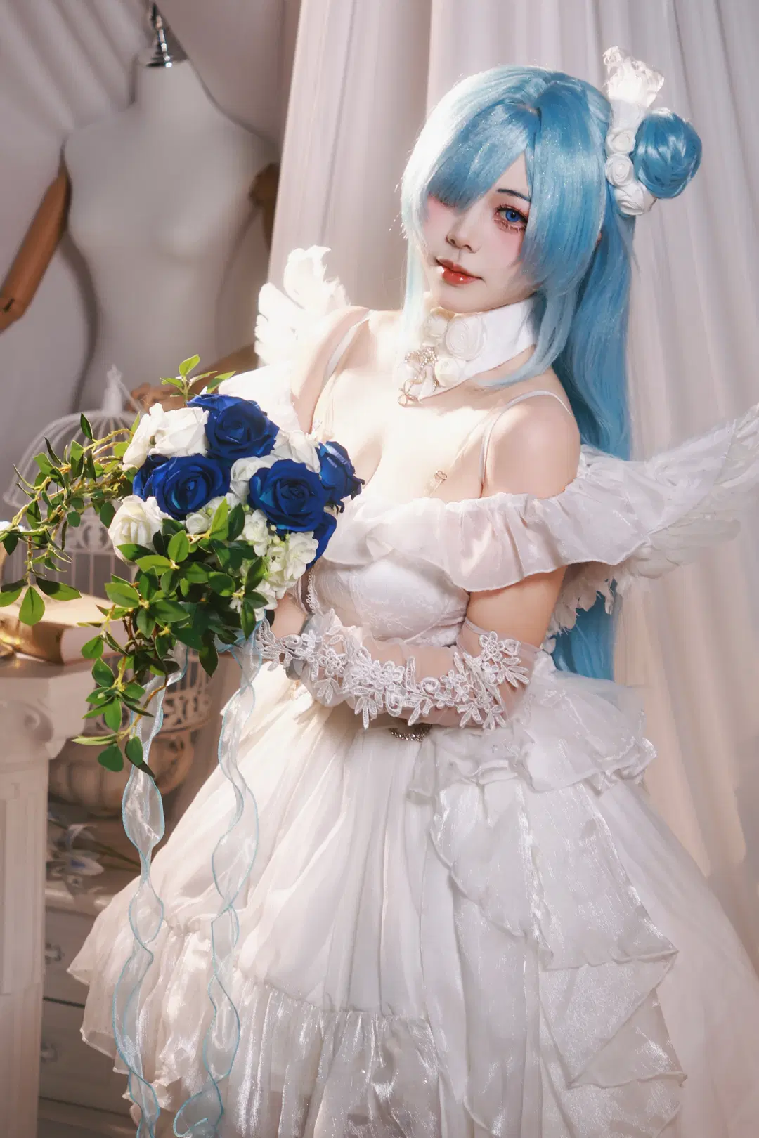 【雅努斯cos】碧蓝航线花嫁，蓝发白裙的梦幻演绎 - Little Z - 第8张