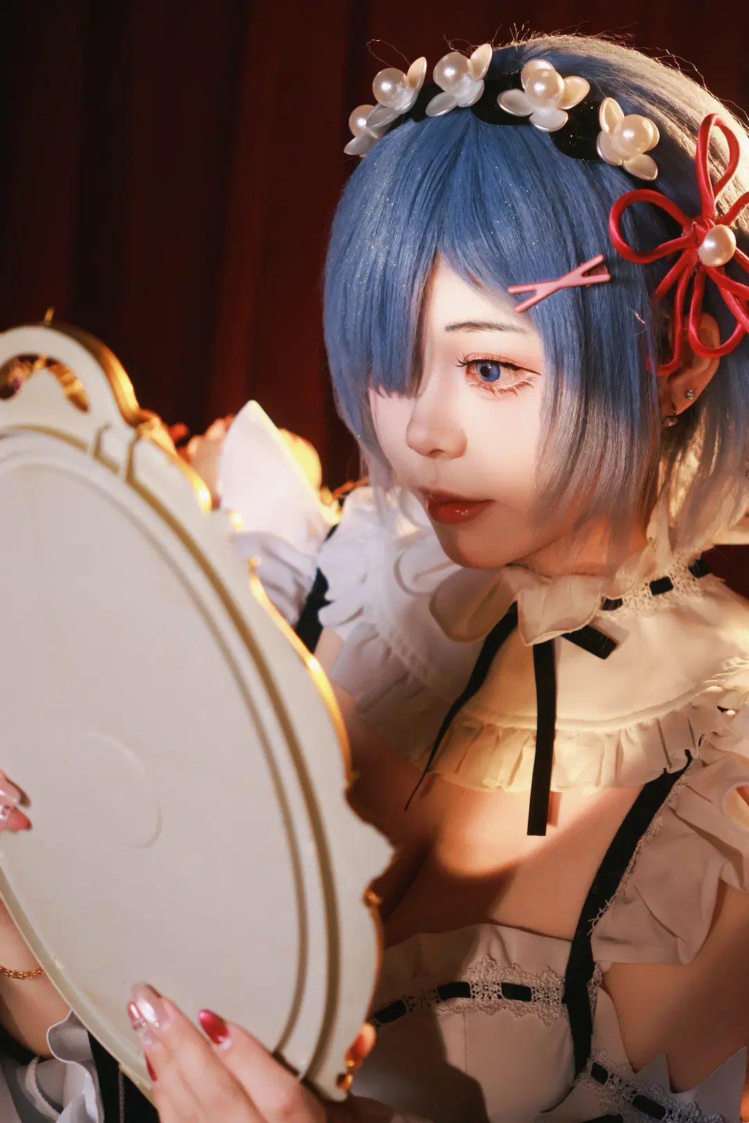 【蕾姆cos】從零開始的異世界生活，復古畫框中的白絲女僕 - Little Z - 第2張