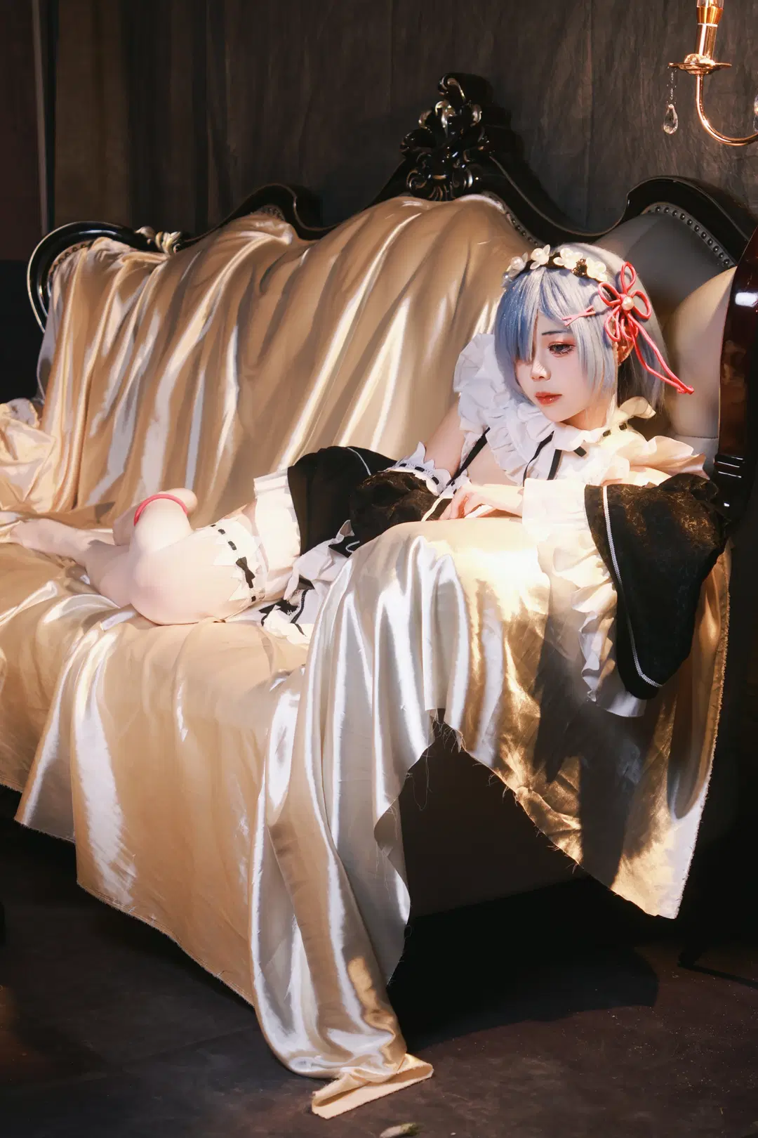 【蕾姆cos】從零開始的異世界生活，復古畫框中的白絲女僕 - Little Z - 第6張