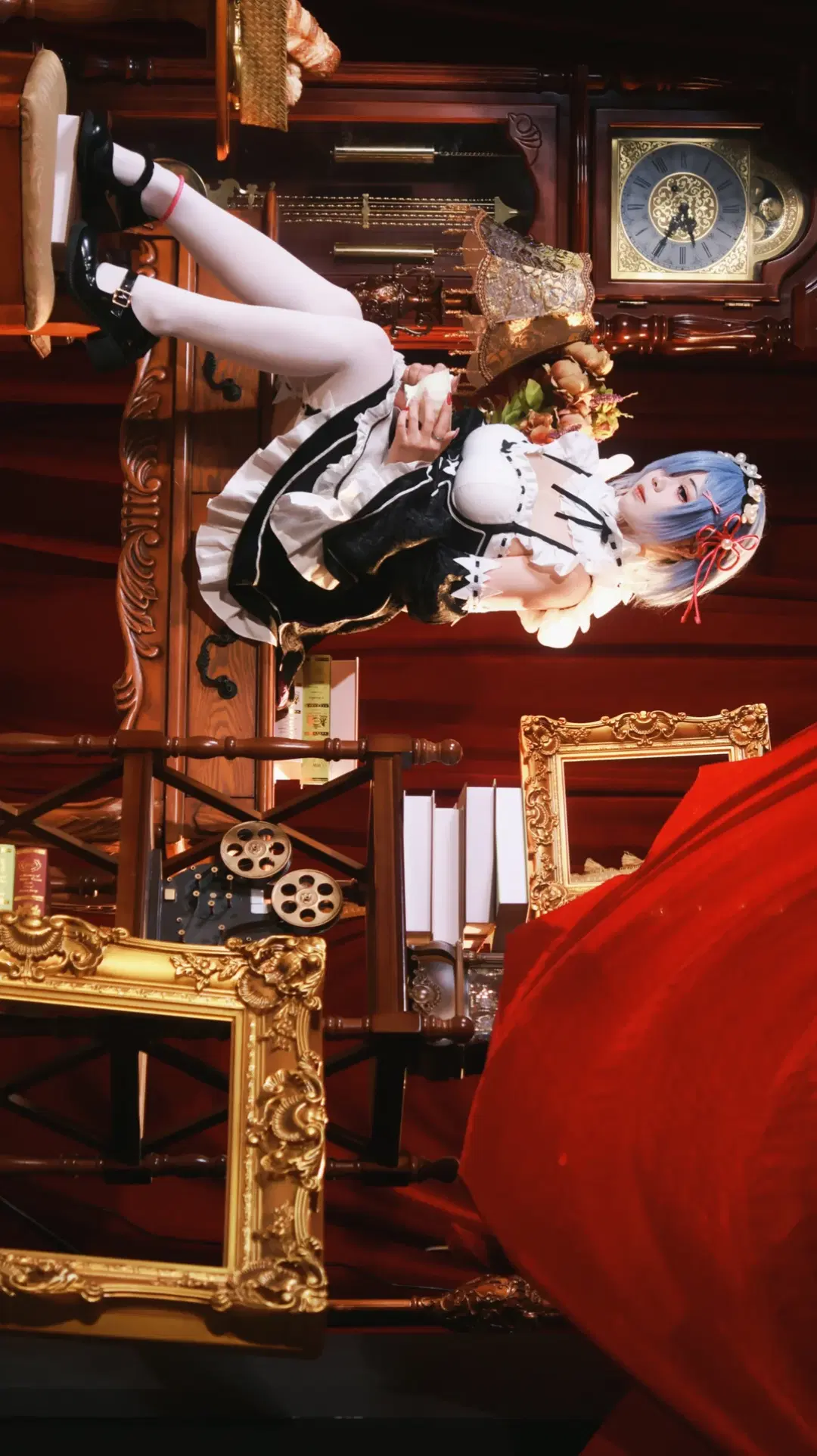 【蕾姆cos】從零開始的異世界生活，復古畫框中的白絲女僕 - Little Z - 第8張