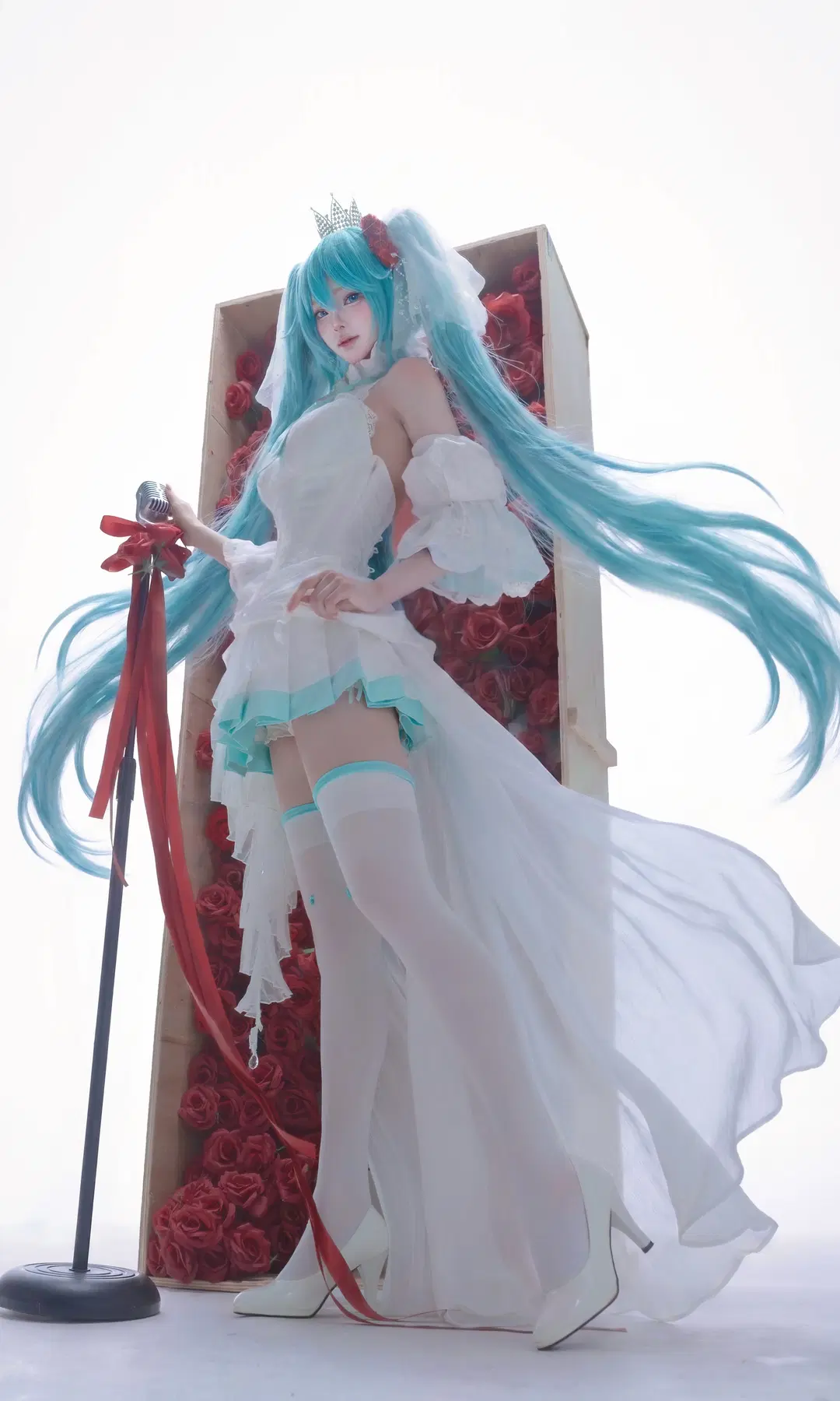 cosplay, 初音未来cos, 白丝, 虚拟歌手, 白雪姬