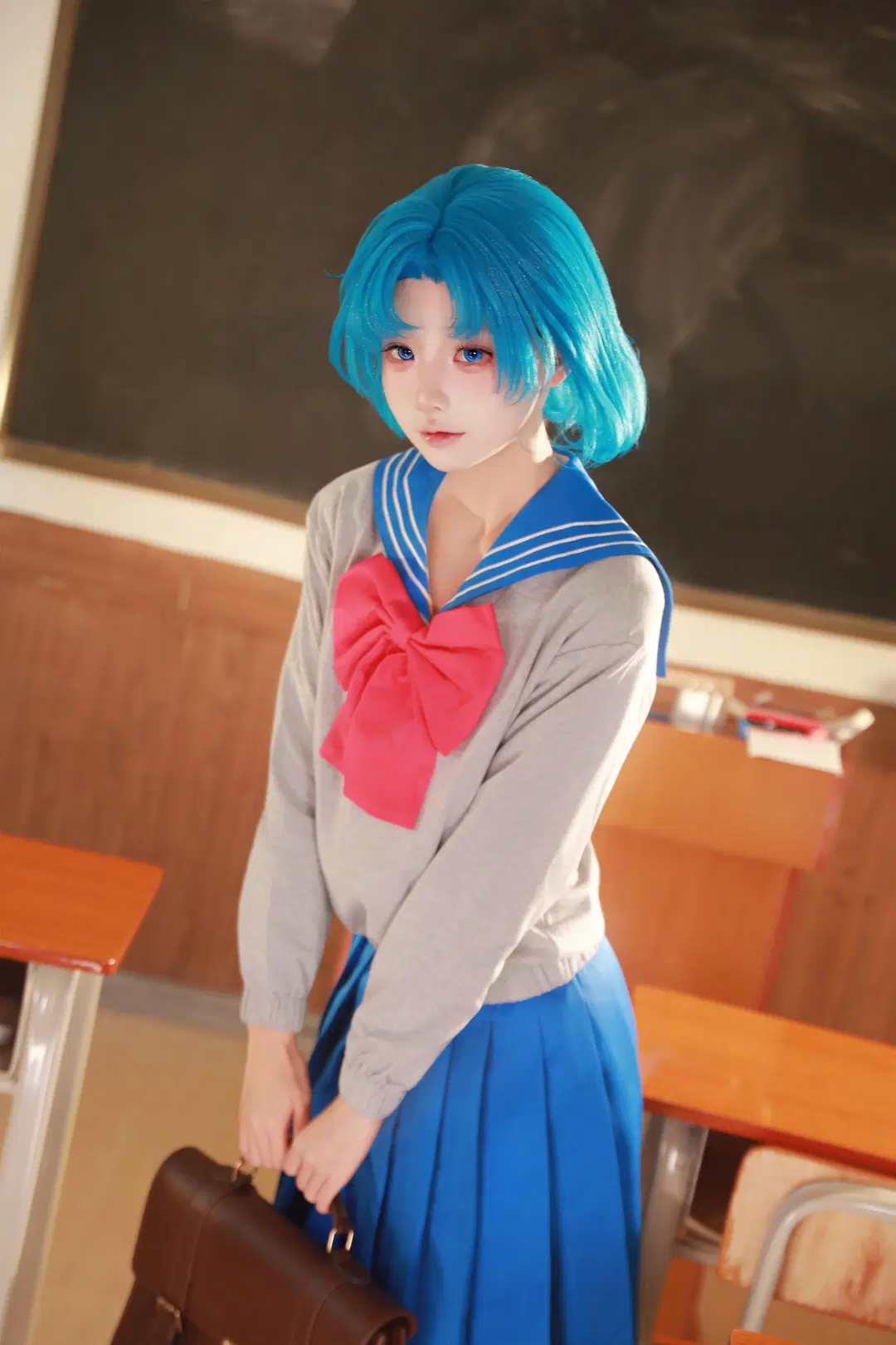 【水野亚美cos】美少女战士水星学霸的校园日常 - Aoi葵 - 第2张