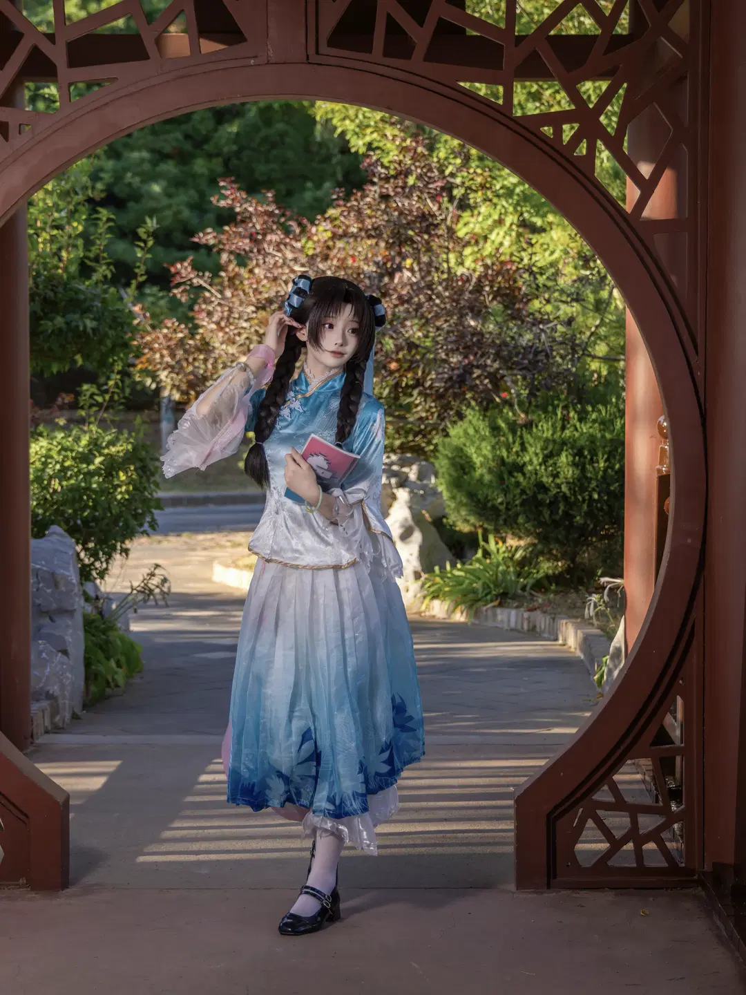 Honor of Kings, Xishi cosplay, Ancient style cosplay, White stockings, Poetic Rain in Jiangnan