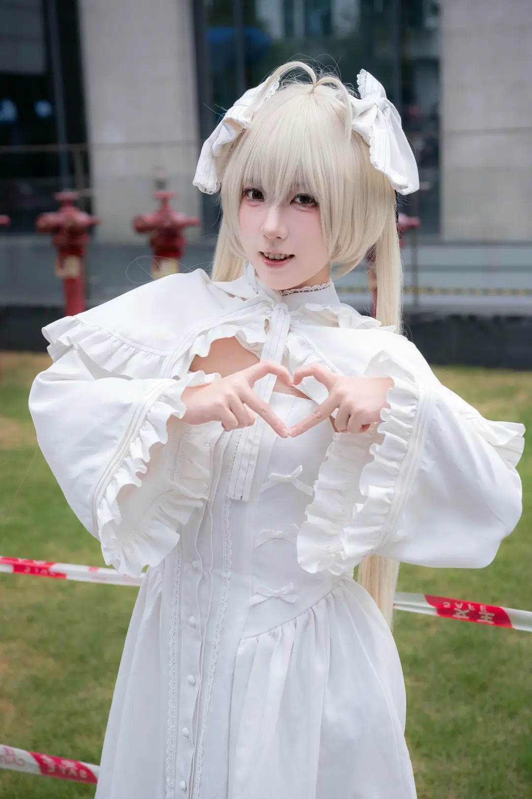 cosplay, 漫展, 春日野穹cos, 双马尾, 白色洋装