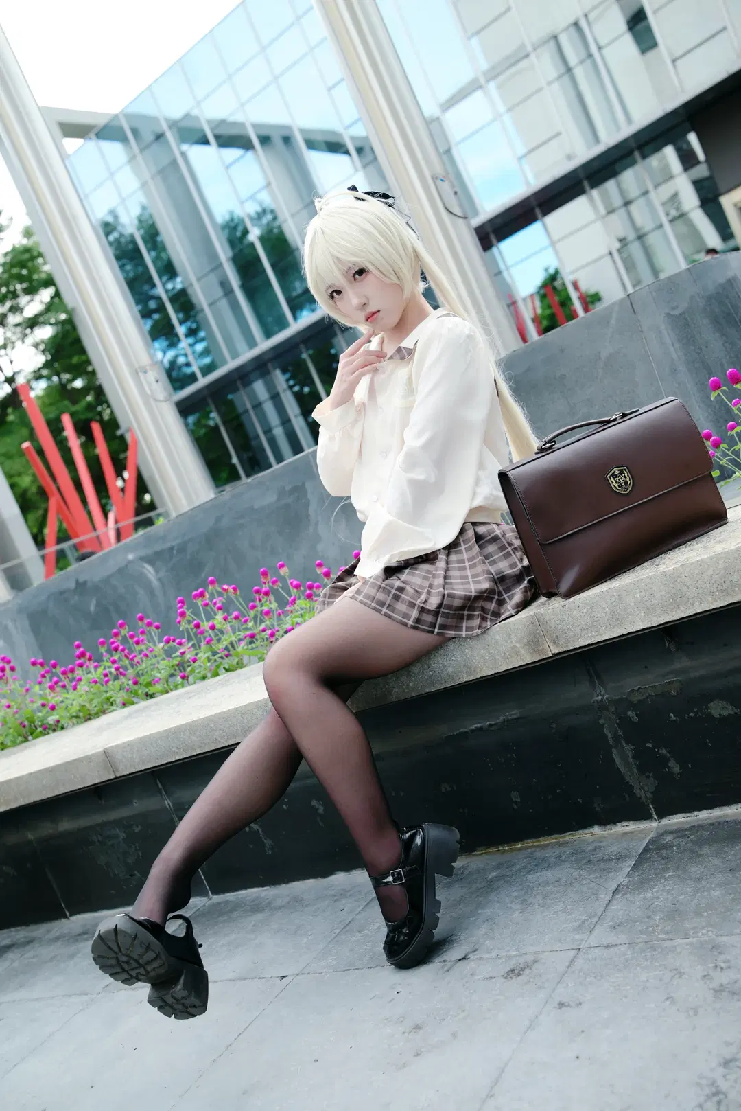 cosplay, 春日野穹cos, 黑絲, cicf漫展, 穹妹校服