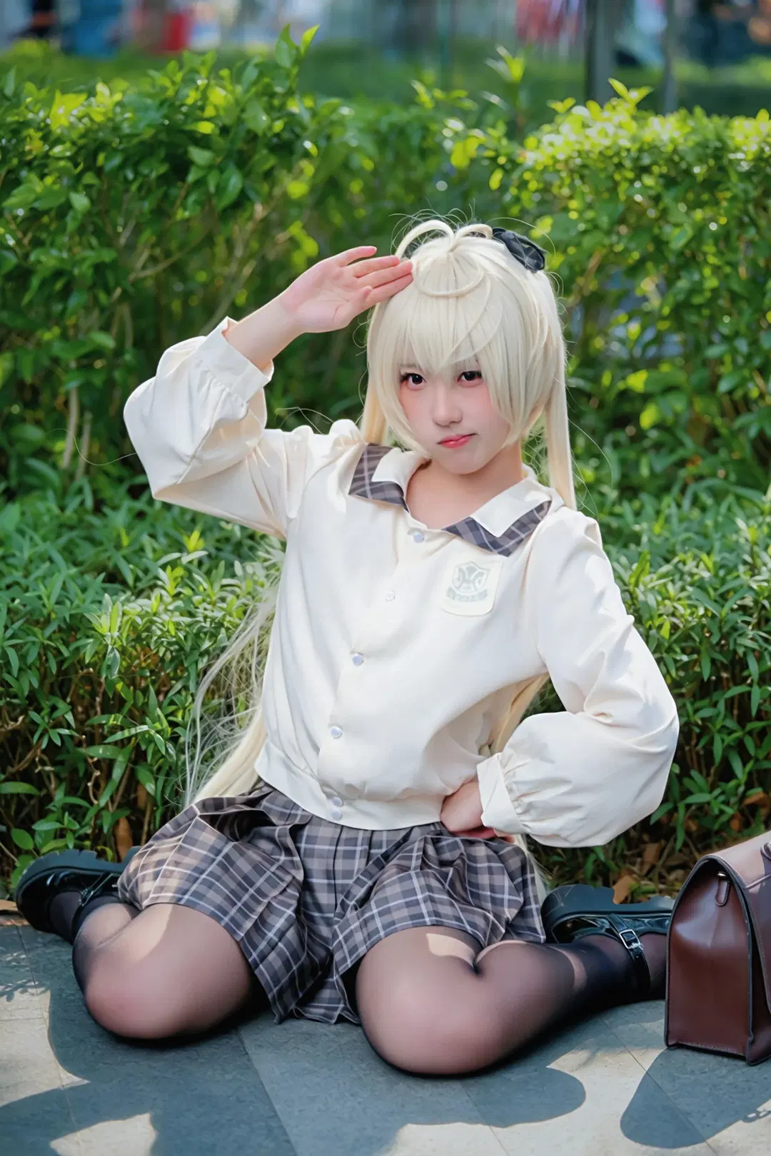 穹妹cos, 黑丝, 校服cos, 外景写真, cicf漫展