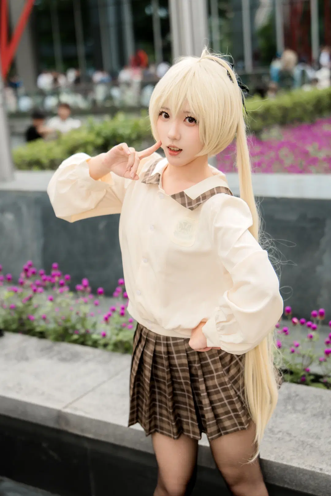 【穹妹cos】风吹过漫展，棕色格纹校服的秋日漫展返图 - -祈郁KiYui- - 第3张