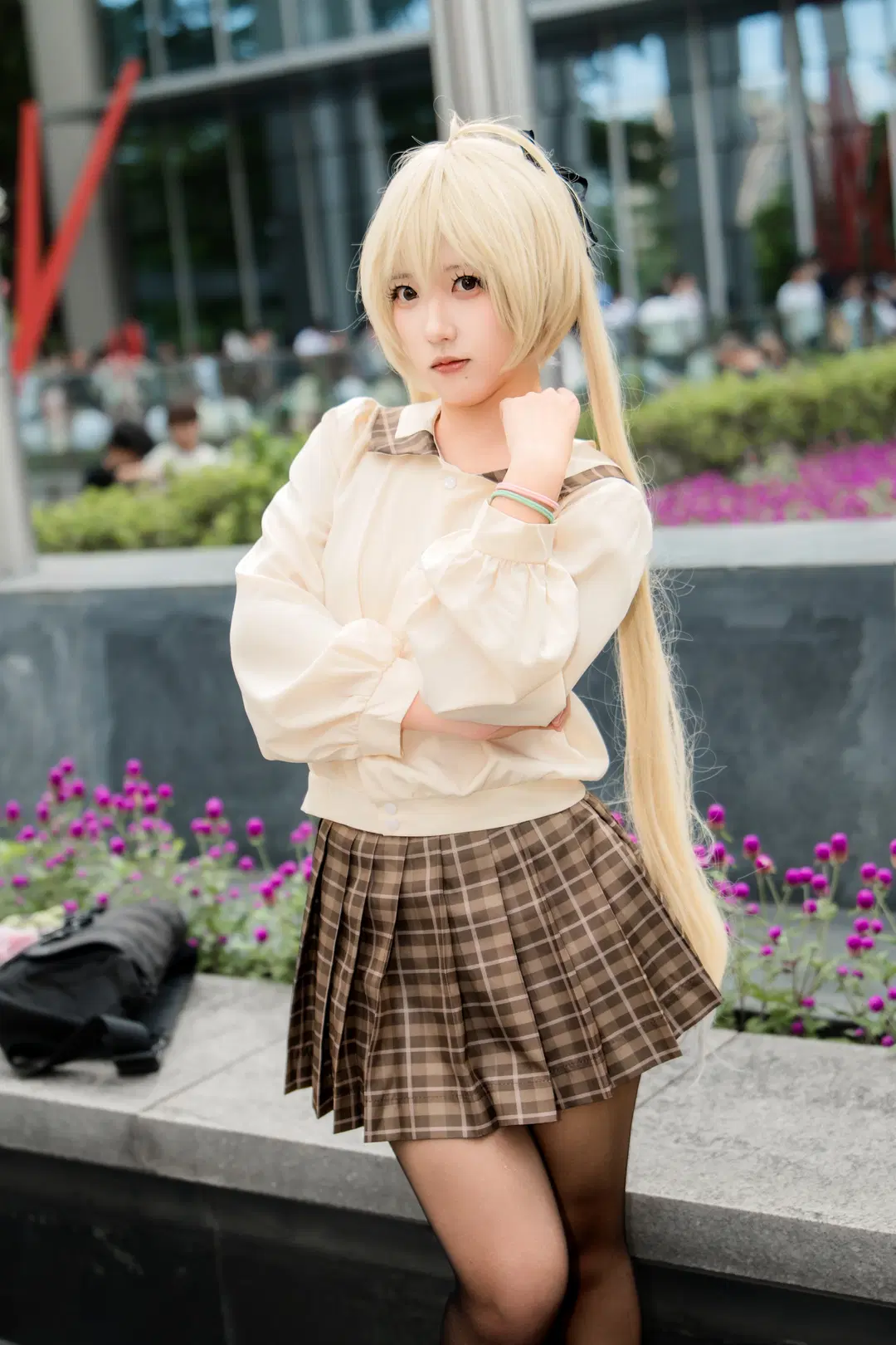 【穹妹cos】风吹过漫展，棕色格纹校服的秋日漫展返图 - -祈郁KiYui- - 第4张
