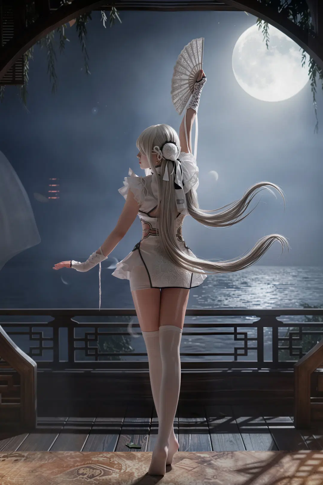 二次元攝影, 永劫無間, 殷紫萍cos, 白絲, 國風cos