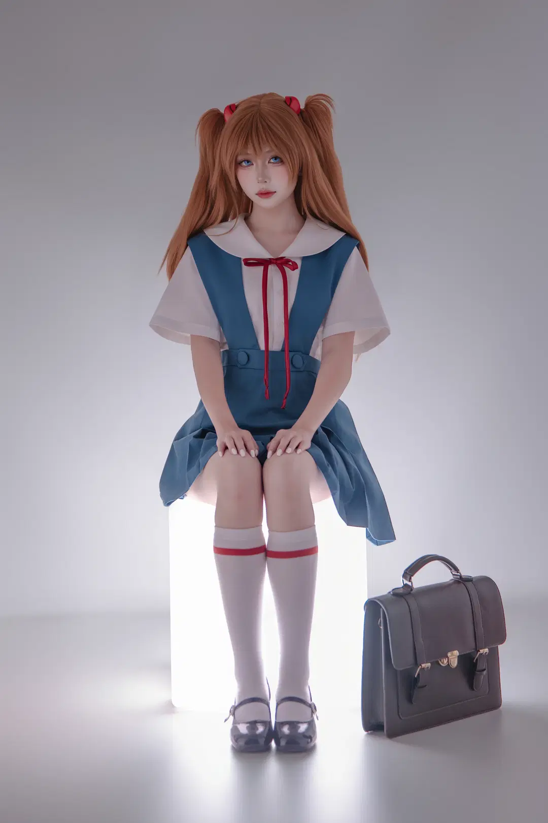 【明日香cos】EVA校服明日香，发光体上的拍摄尝试 - 海海📸 - 第14张