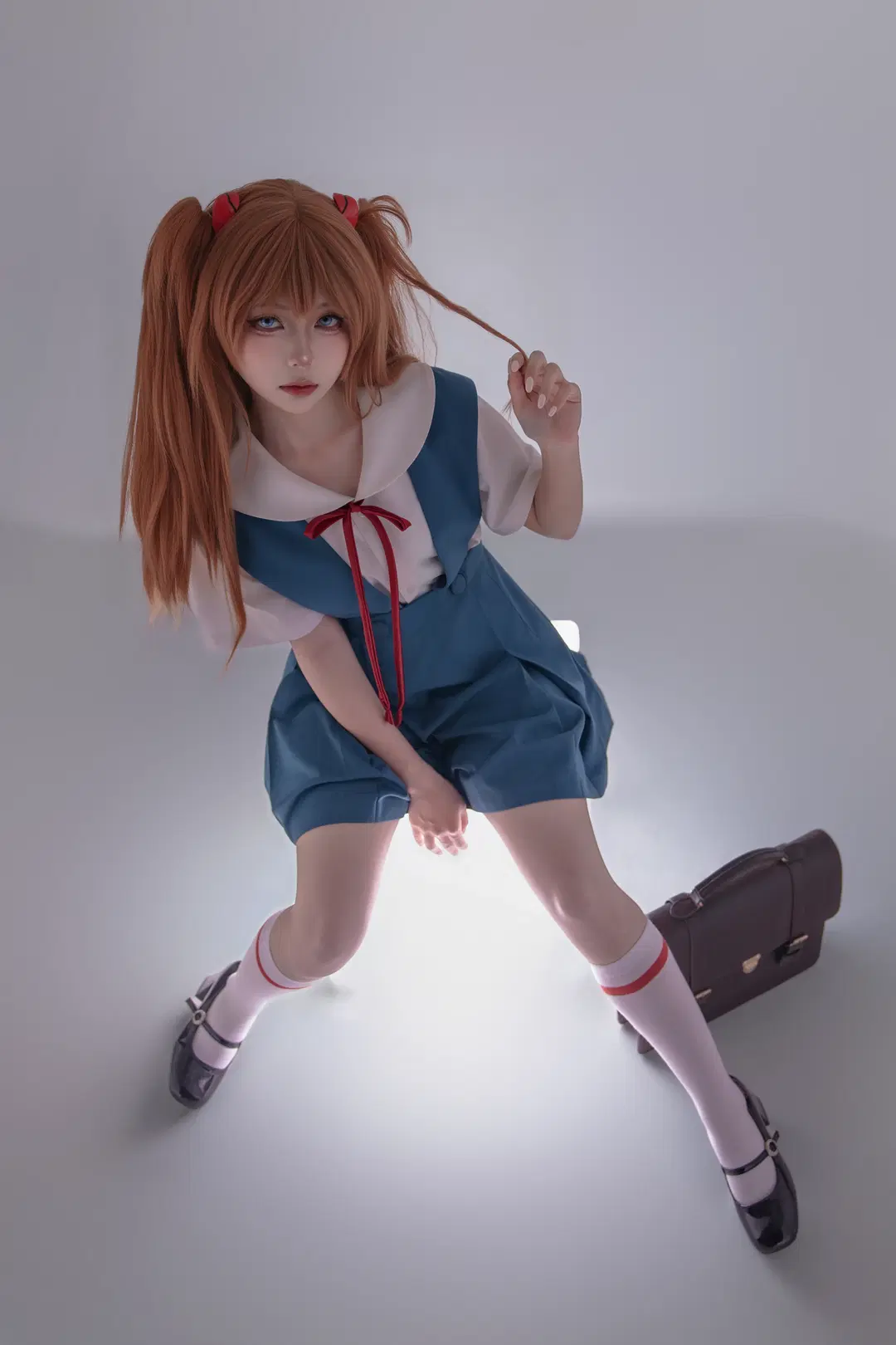 【明日香cos】EVA校服明日香，发光体上的拍摄尝试 - 海海📸 - 第5张