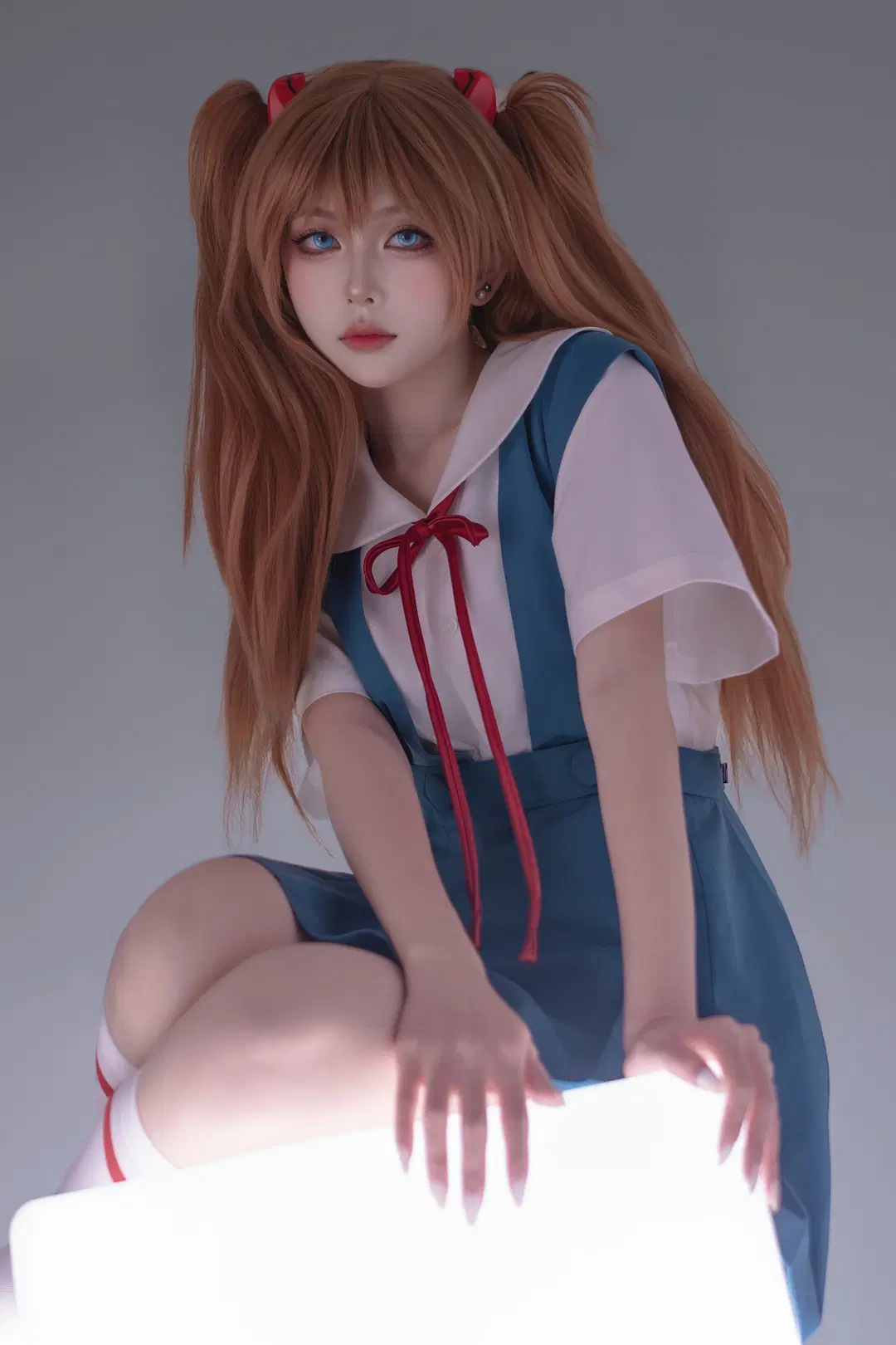 【明日香cos】EVA校服明日香，发光体上的拍摄尝试 - 海海📸 - 第8张