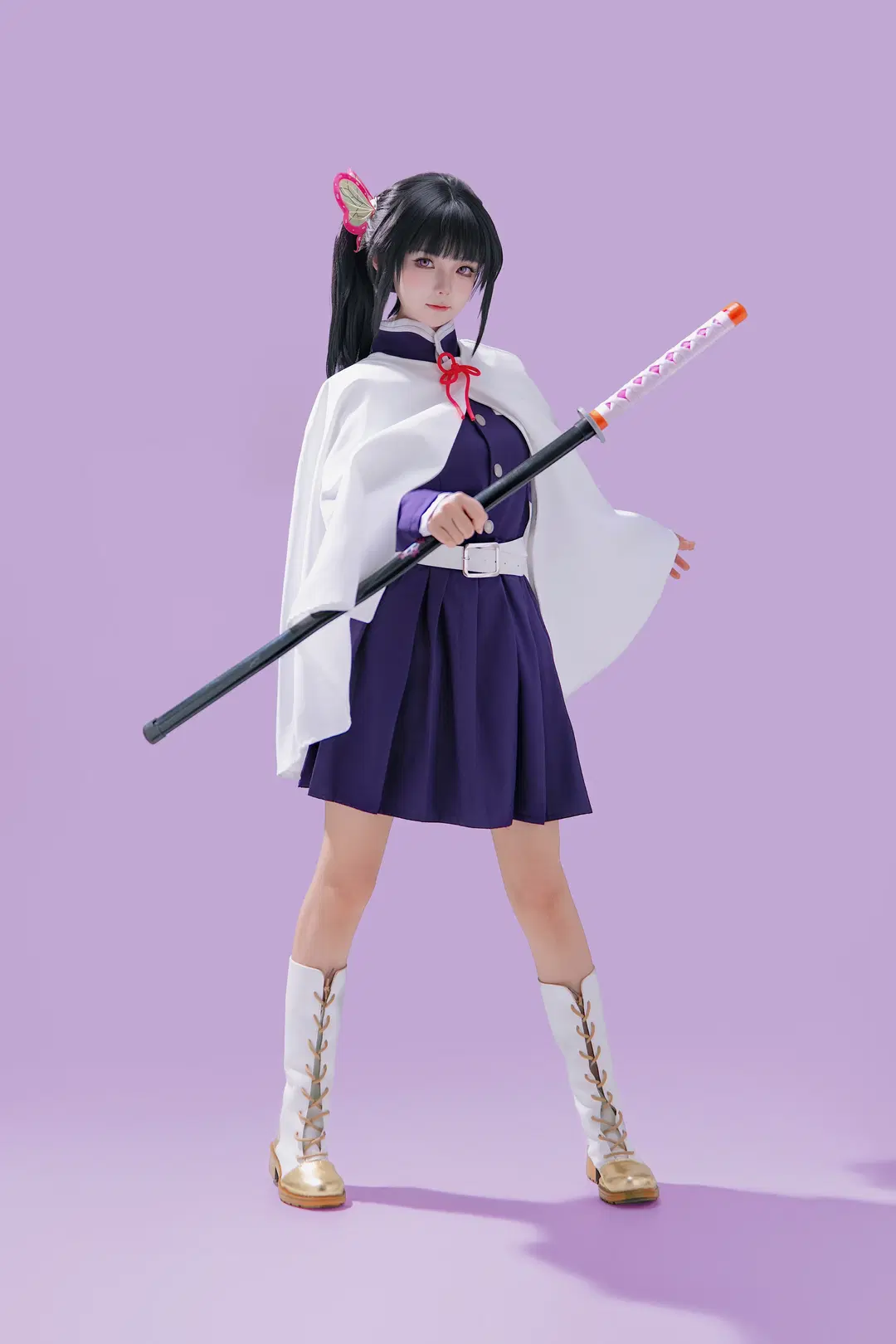 香奈乎cos 紫制服与白披风的动作参考 - 海海📸 - 第10张