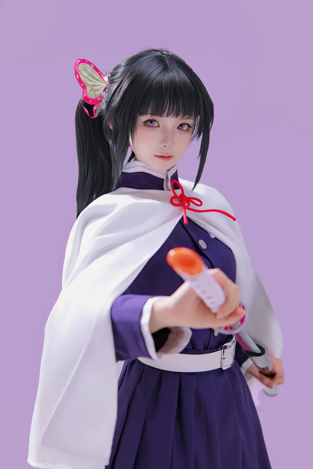 香奈乎cos 紫制服与白披风的动作参考 - 海海📸 - 第5张