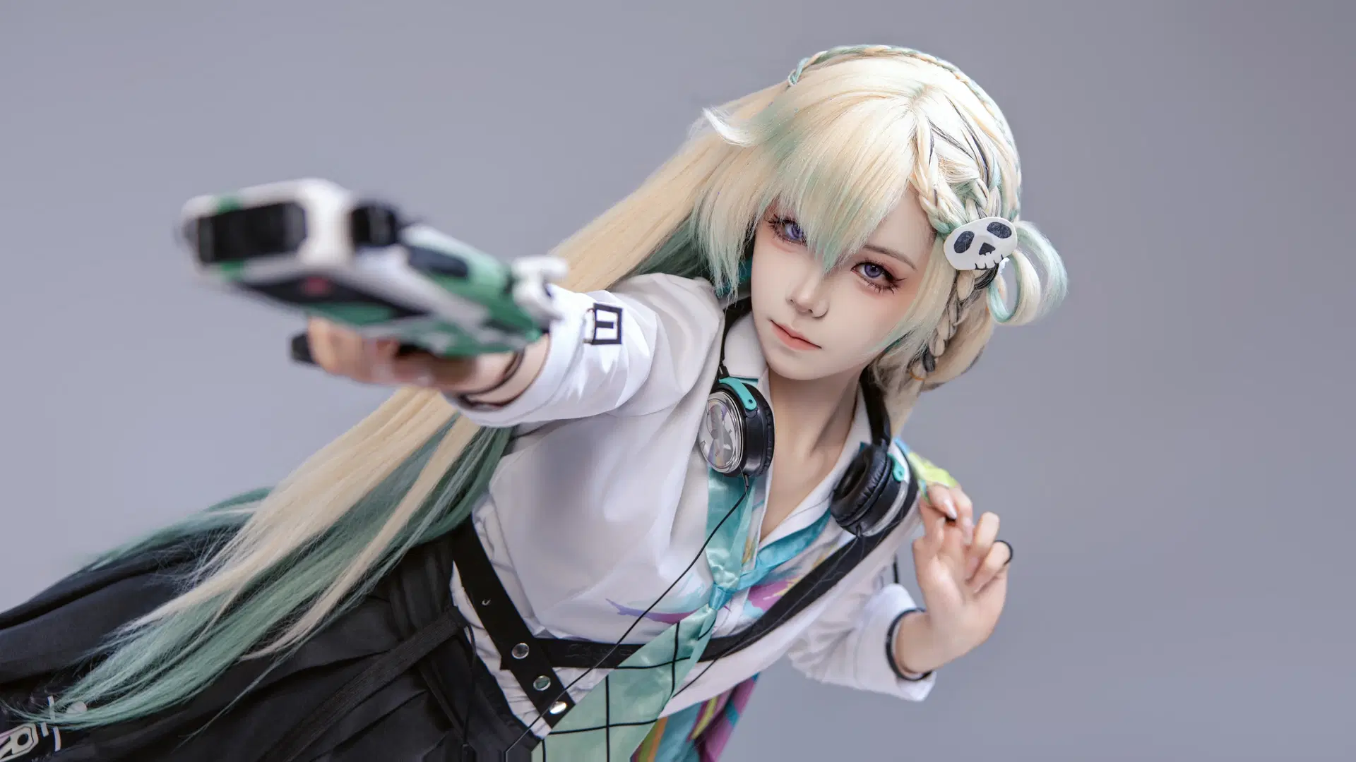 [Lynae cosplay] Wuthering Waves: Sci-Fi Campus Over-the-knee socks outfit and 9-Grid Cosplay photo poses Share by 海海📸 - Image 10