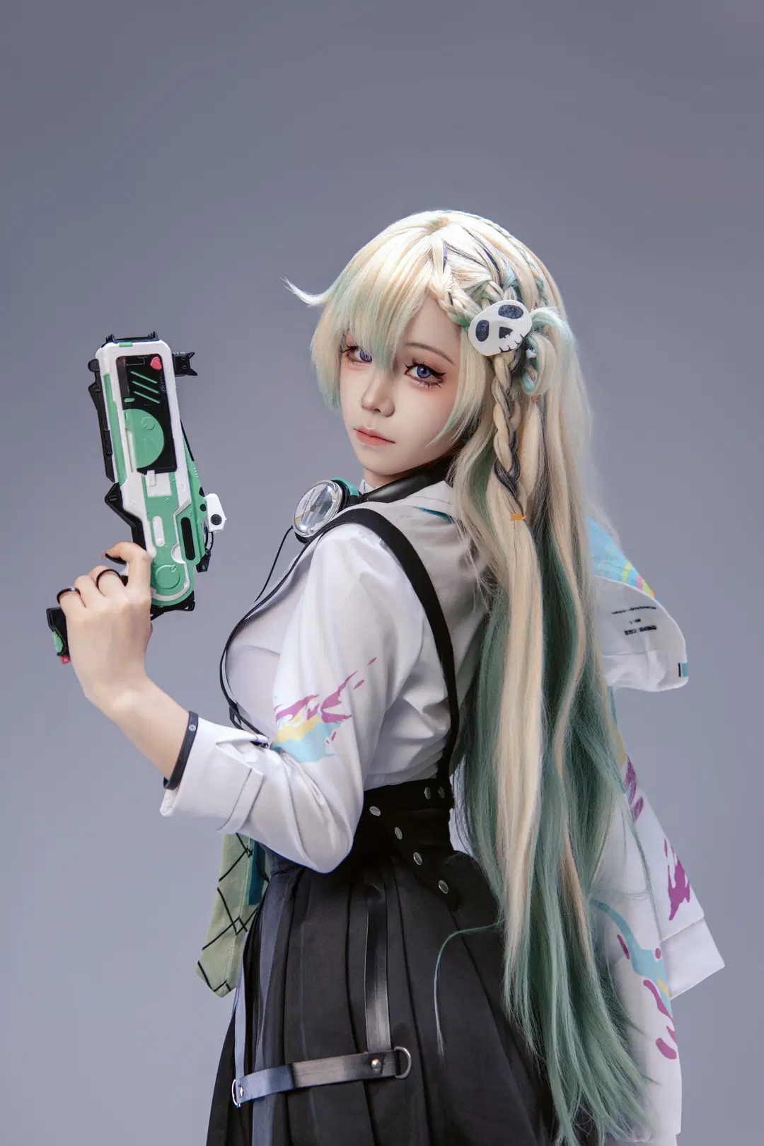[Lynae cosplay] Wuthering Waves: Sci-Fi Campus Over-the-knee socks outfit and 9-Grid Cosplay photo poses Share by 海海📸 - Image 4
