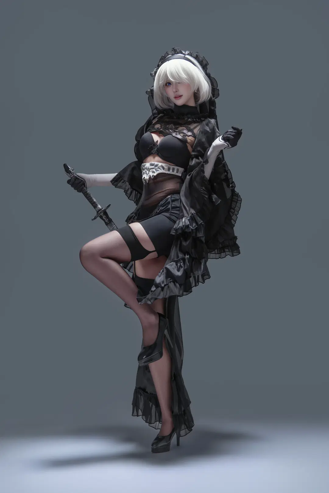 二次元摄影, 尼尔机械纪元, 黑丝, 暗黑哥特风, 2Bcos