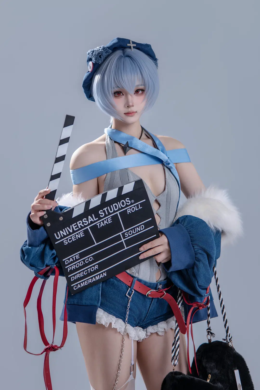 二次元攝影, 綾波麗cos, 新世紀福音戰士, 絲襪, 搖滾風cos