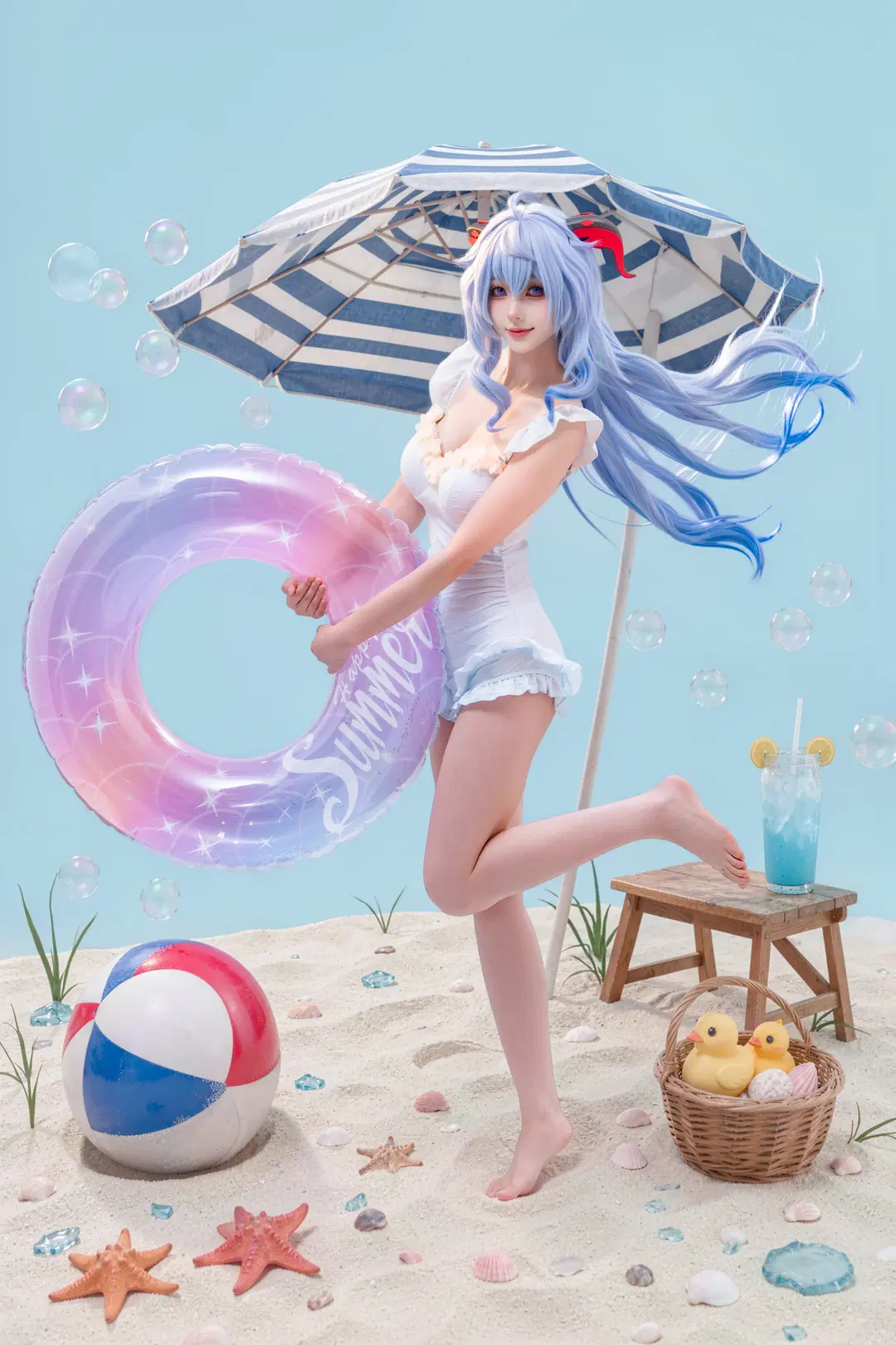 [Ganyu Cosplay] Let's go to the summer beach with Ganyu by 海海📸 - Image 3