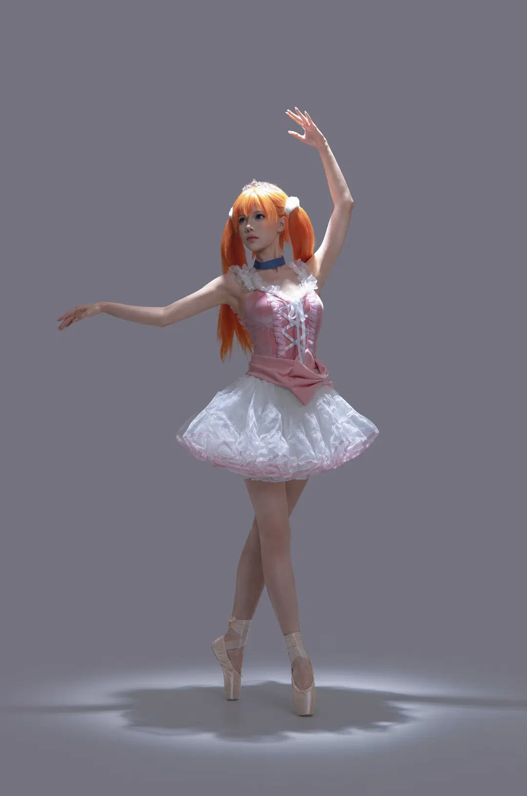二次元摄影, EVA, 明日香cos, 芭蕾风cos, 粉色芭蕾裙