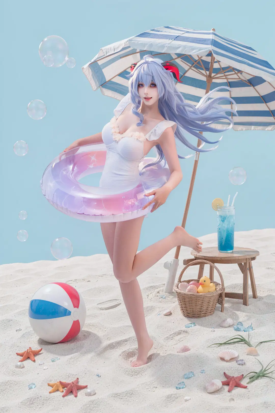 【甘雨cos】夏日沙灘泳裝私設九宮格 - 海海📸 - 第2張