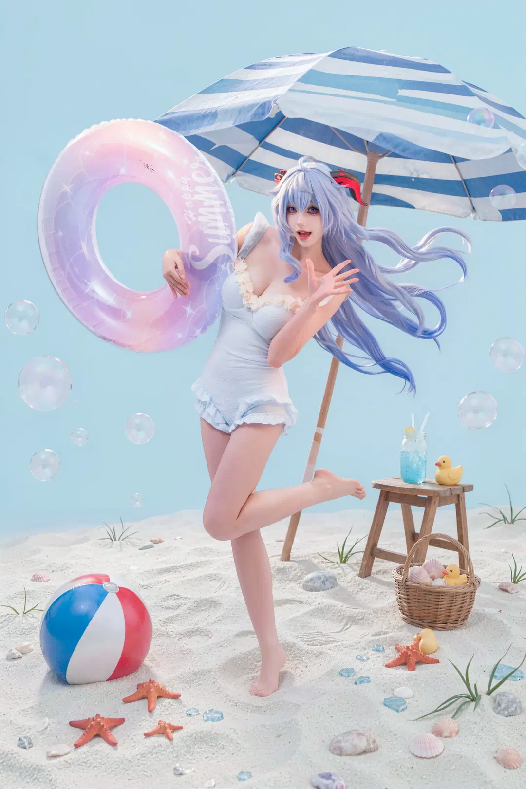 【甘雨cos】夏日沙灘泳裝私設九宮格 - 海海📸 - 第3張