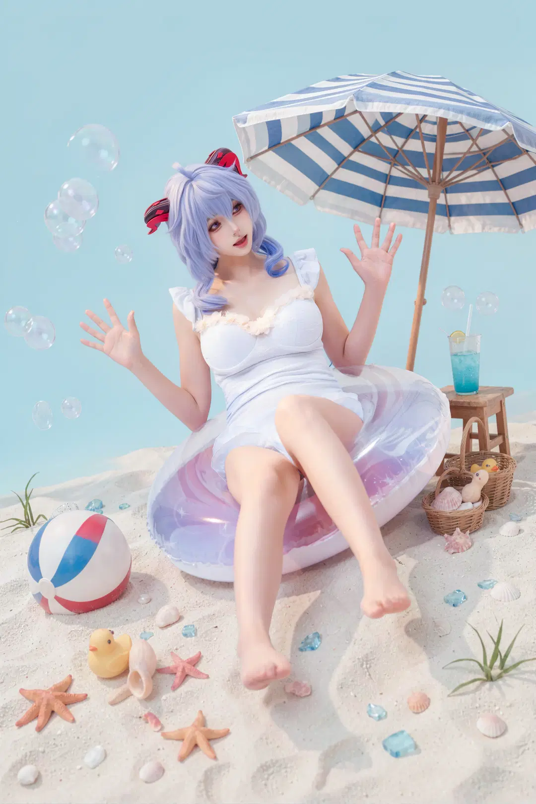 【甘雨cos】夏日沙灘泳裝私設九宮格 - 海海📸 - 第6張