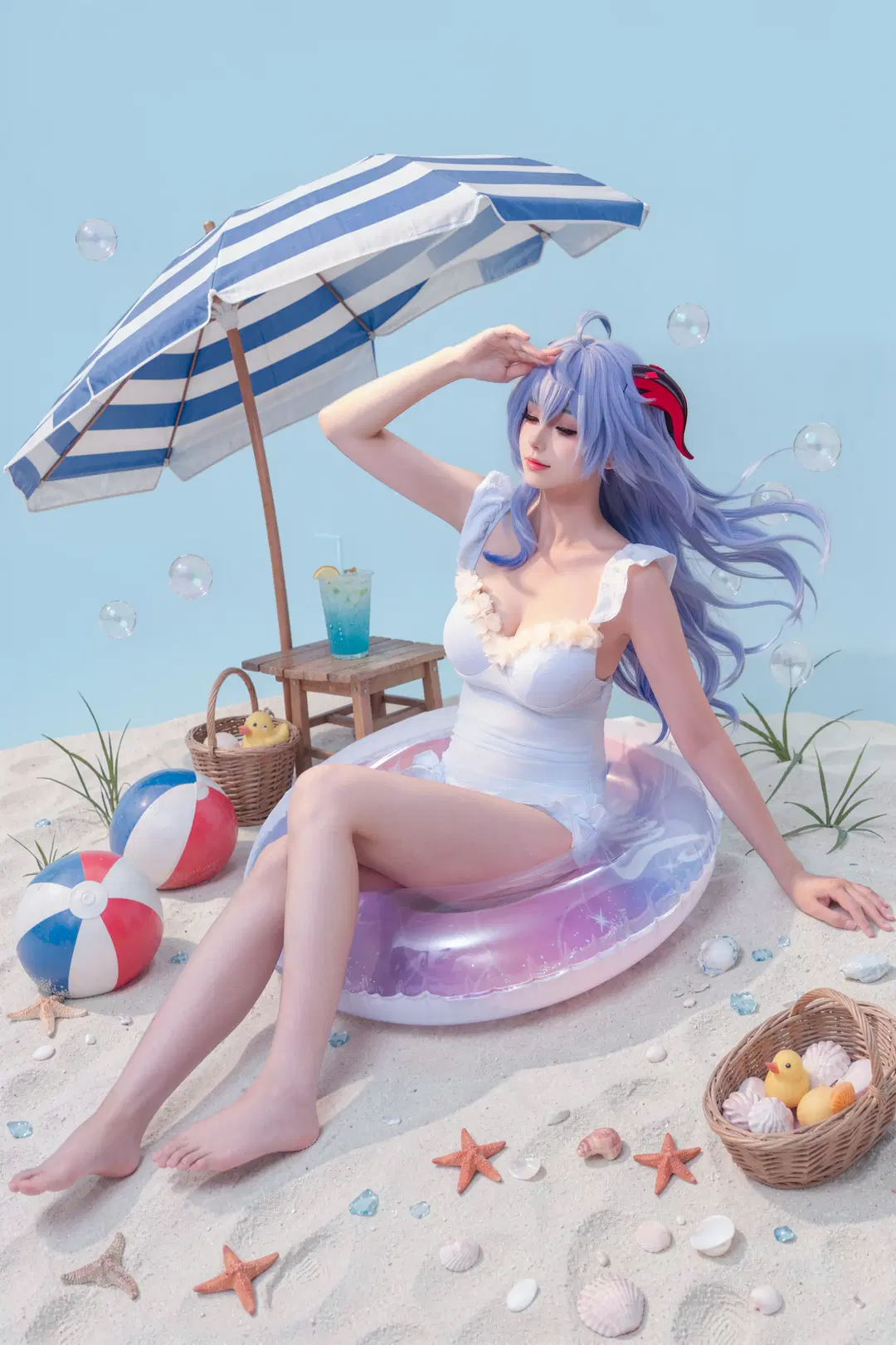 【甘雨cos】夏日沙灘泳裝私設九宮格 - 海海📸 - 第7張