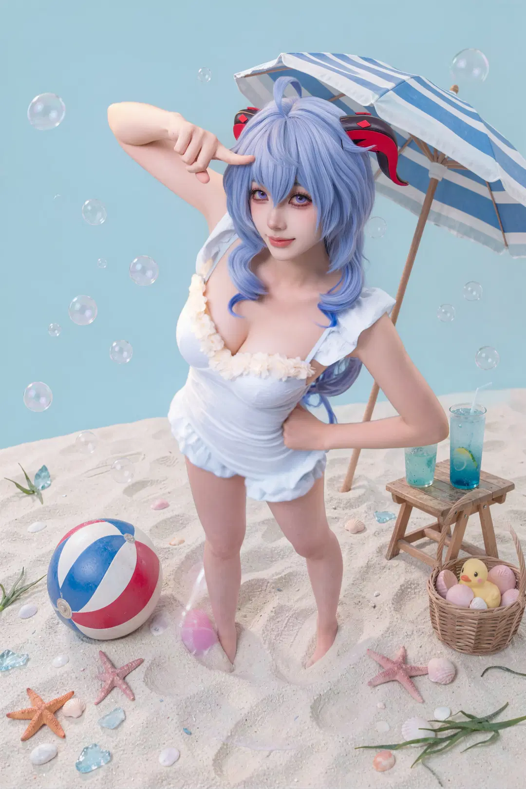 【甘雨cos】夏日沙灘泳裝私設九宮格 - 海海📸 - 第8張