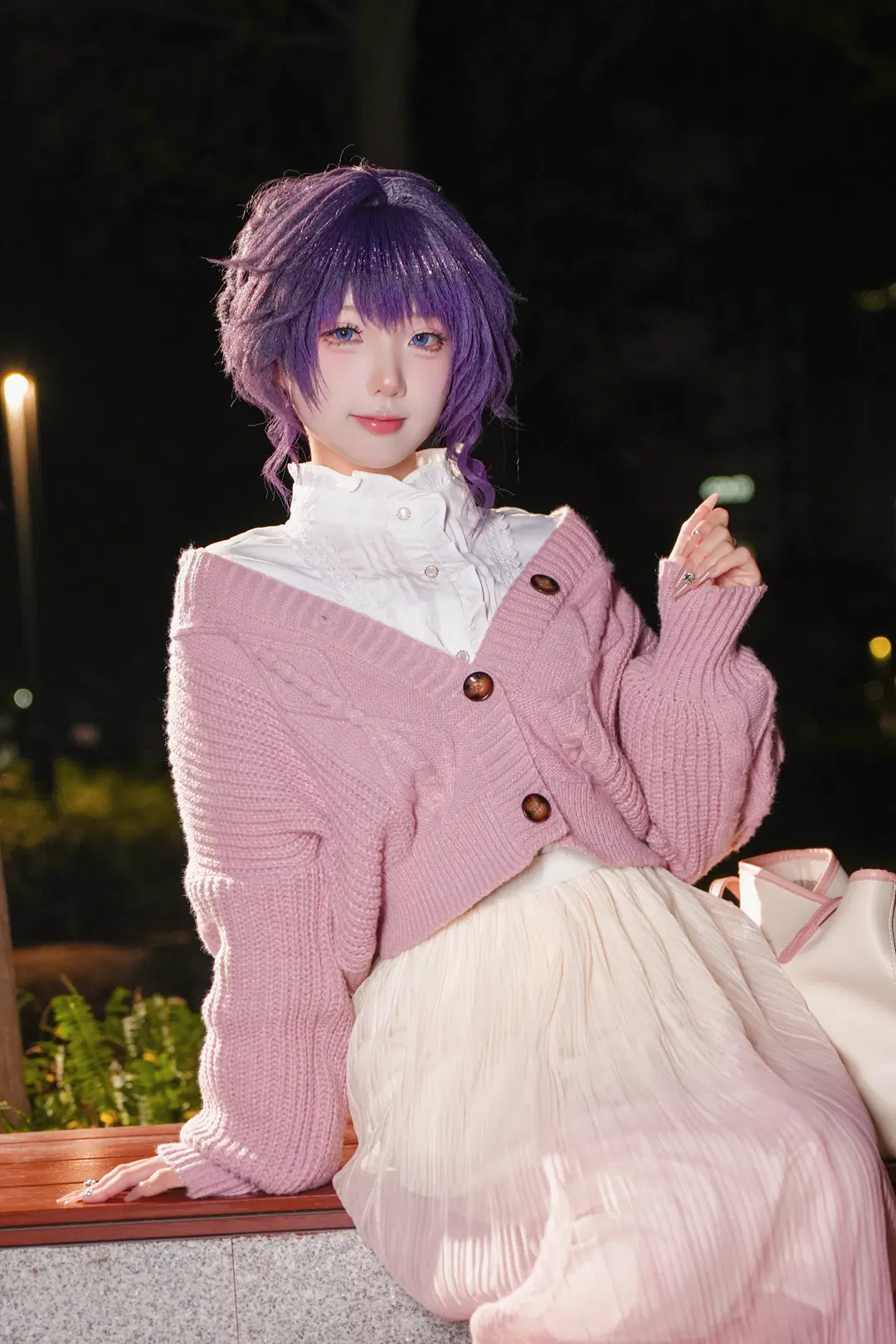 【和栗薫子 コスプレ】『薫る花は凛と咲く』紫髪の少女が紡ぐ夜景撮影記録 - 小哲 - 2枚目