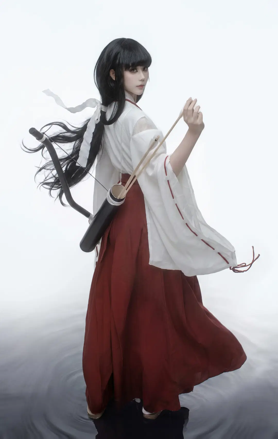 和風服裝, 桔梗cos, 犬夜叉, 水下攝影, 弓箭道具