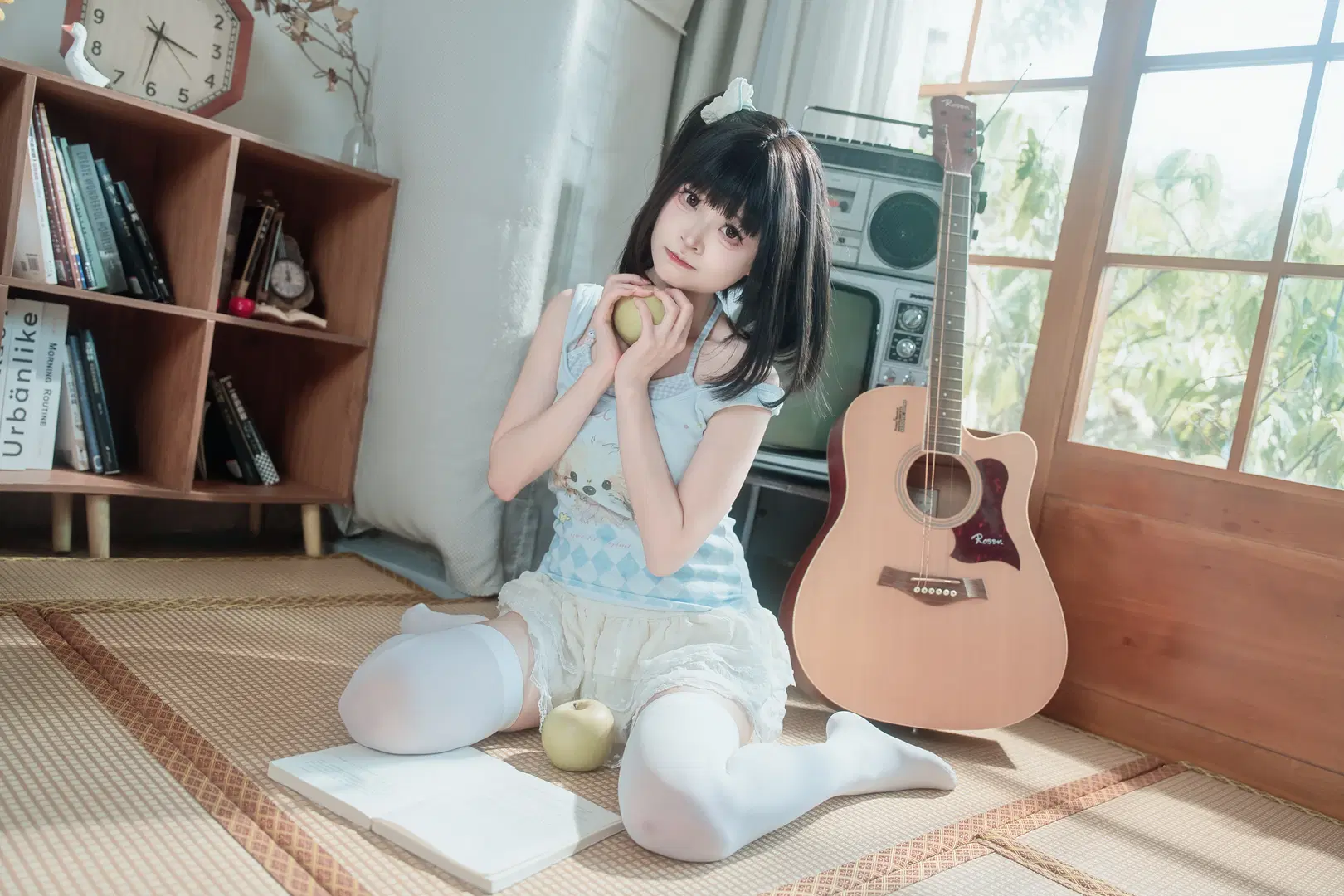 氛围感, cosplay, 白丝穿搭, 日系写真, 居家拍照