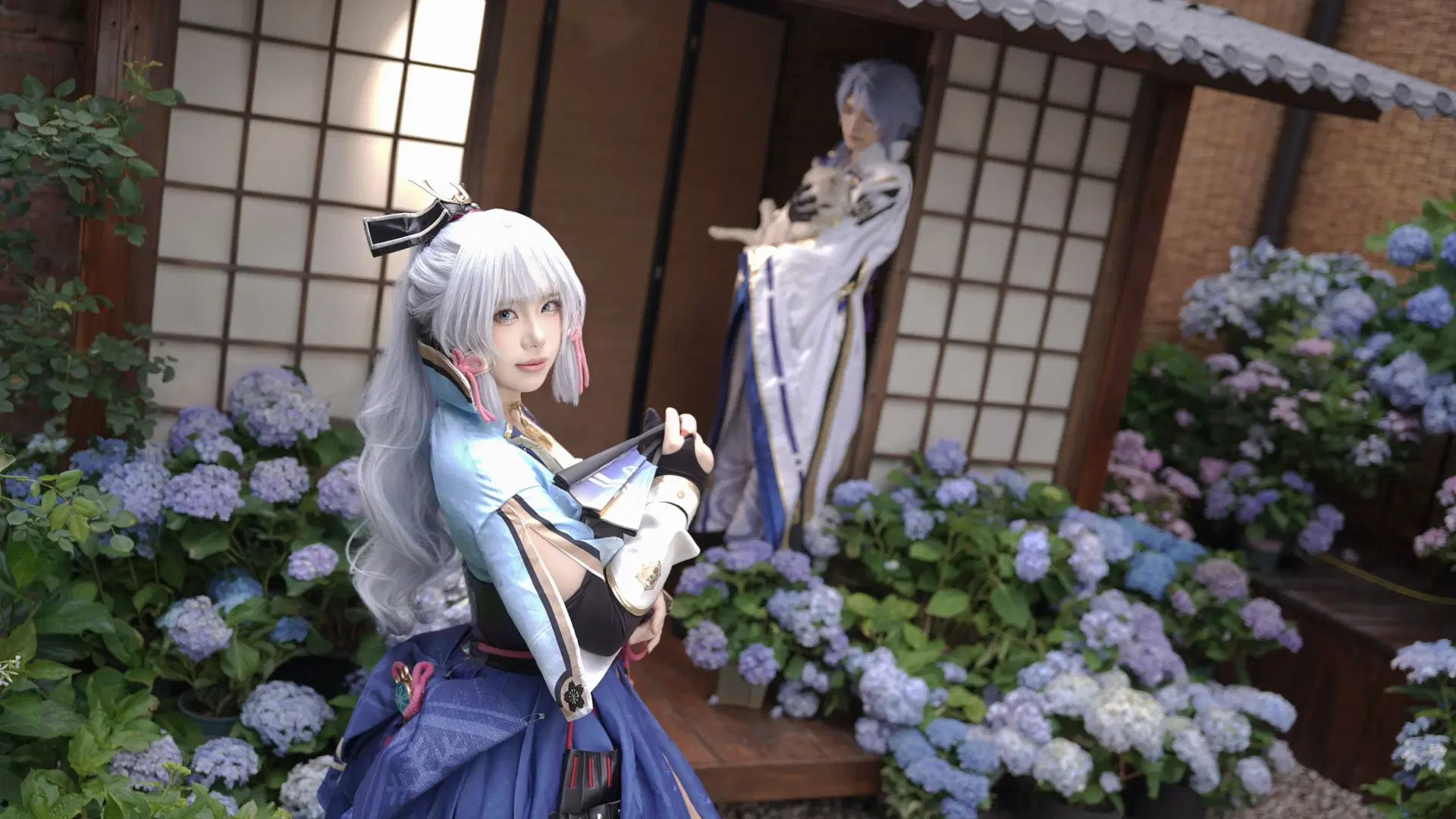 Genshin Impact, Anime cosplay, Kamisato Ayaka cosplay, White tights cosplay, Kamisato Ayato cosplay