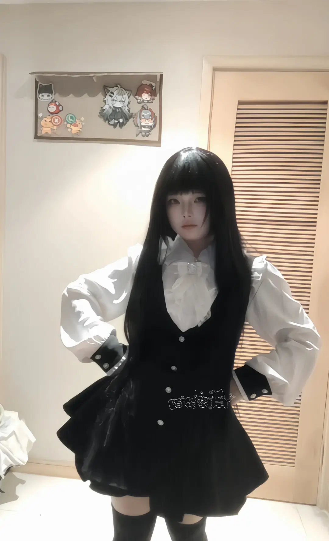哥特风, 凛凛蝶cos, 黑丝袜, 蕾服穿搭, 小个子连衣裙