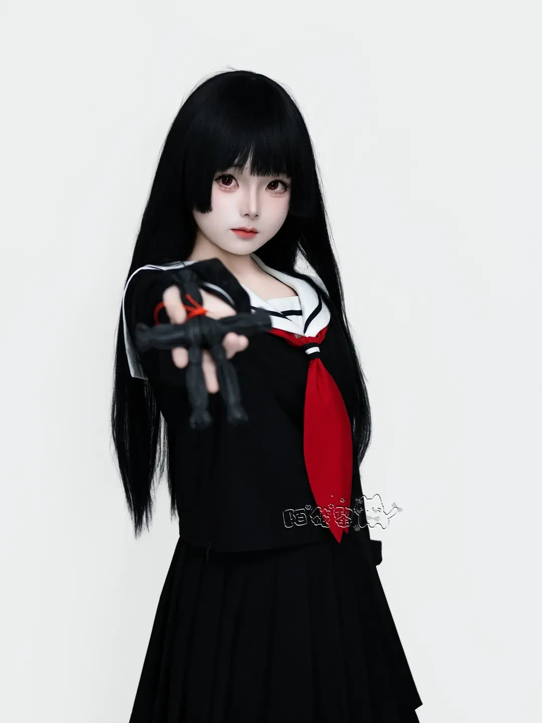 黑长直, 阎魔爱cos, 地狱少女, 水手服, 彼岸花