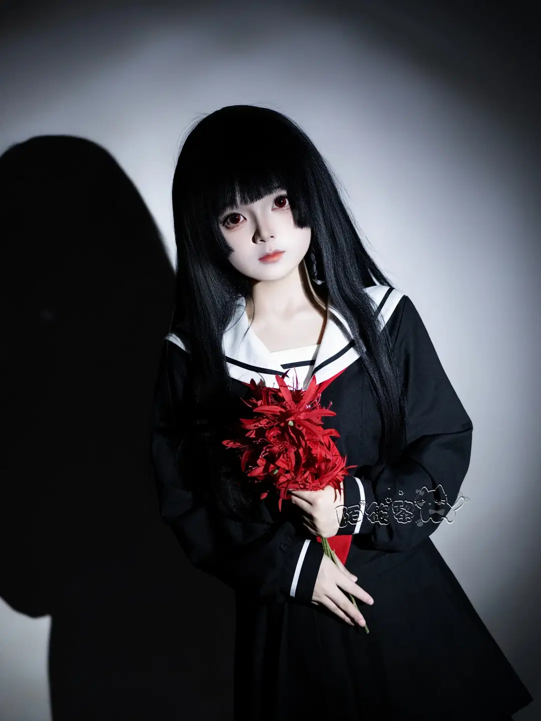 【閻魔あい コスプレ】地獄少女 定番セーラー服のスタイリングと赤目メイクの共有 - 陌筱黎 - 2枚目