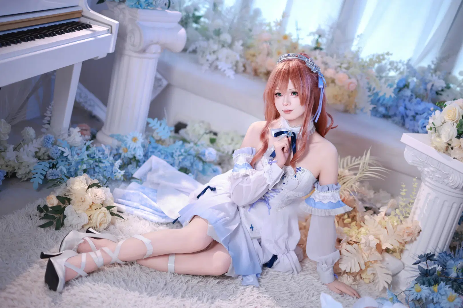 【今井丽莎cos】BanG Dream! 礎の花冠 白蓝婚纱风造型分享 - 十雨 - 第11张