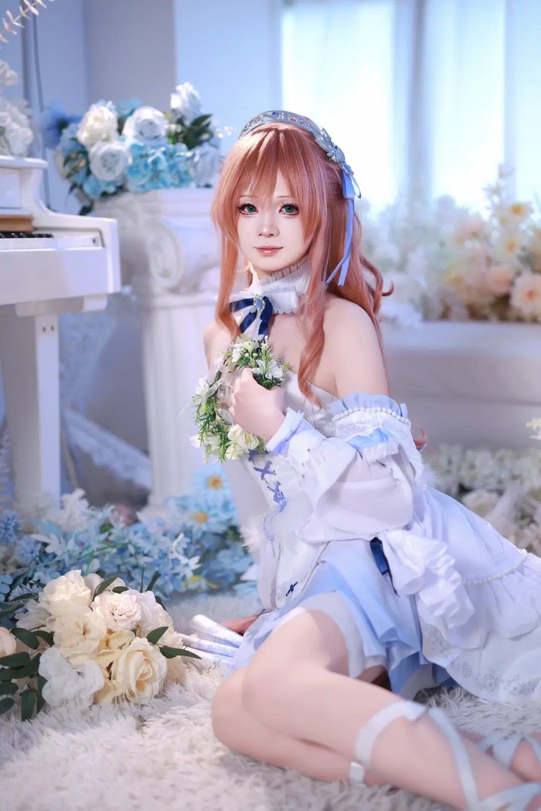 【今井丽莎cos】BanG Dream! 礎の花冠 白蓝婚纱风造型分享 - 十雨 - 第12张