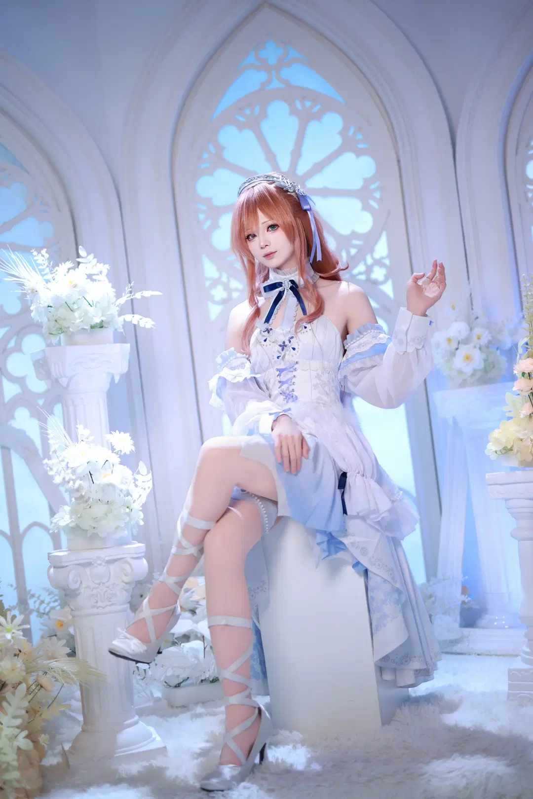洛丽塔, 白丝, BanG Dream!, 今井丽莎cos, 礎の花冠