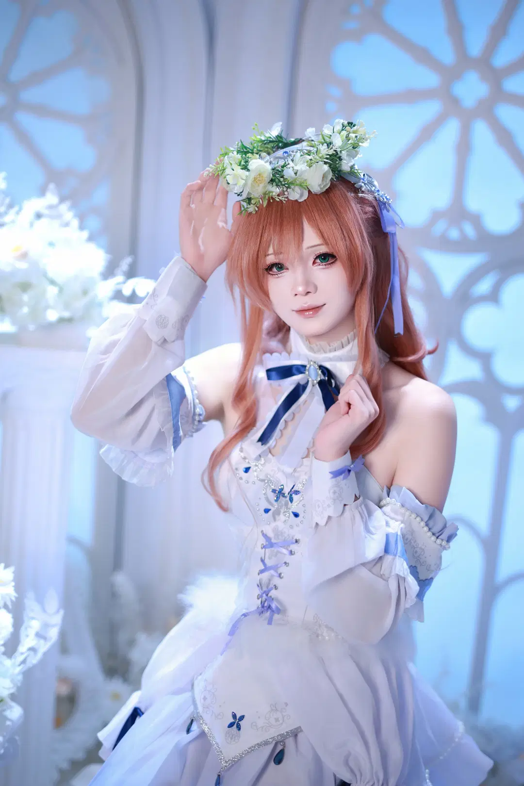 【今井丽莎cos】BanG Dream! 礎の花冠 白蓝婚纱风造型分享 - 十雨 - 第3张