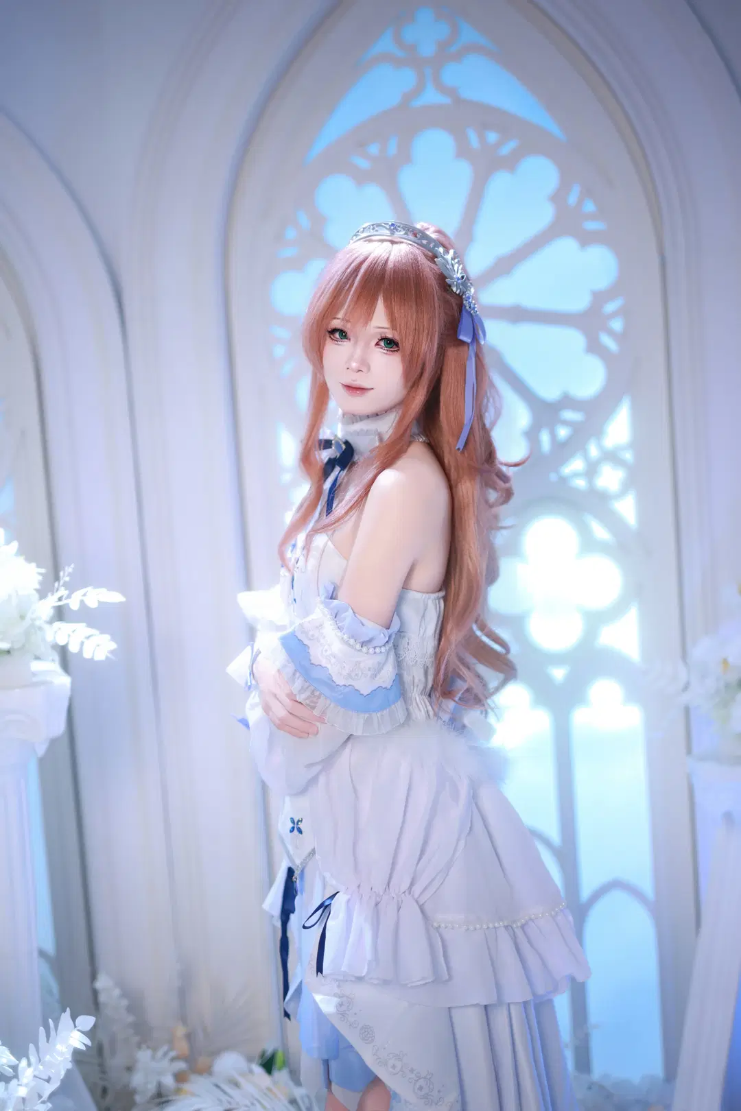 【今井丽莎cos】BanG Dream! 礎の花冠 白蓝婚纱风造型分享 - 十雨 - 第4张
