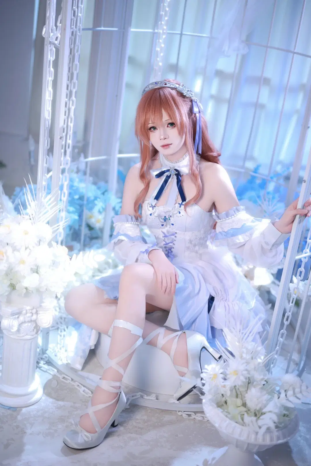 【今井丽莎cos】BanG Dream! 礎の花冠 白蓝婚纱风造型分享 - 十雨 - 第6张