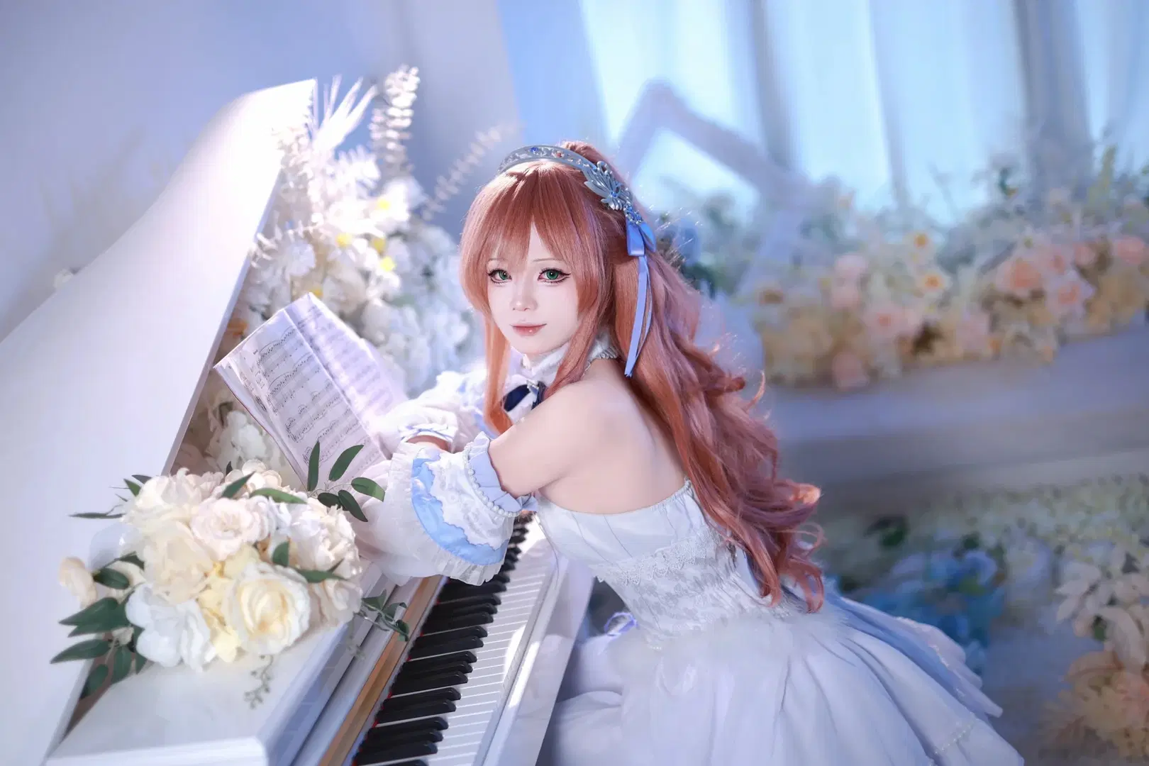 【今井丽莎cos】BanG Dream! 礎の花冠 白蓝婚纱风造型分享 - 十雨 - 第7张