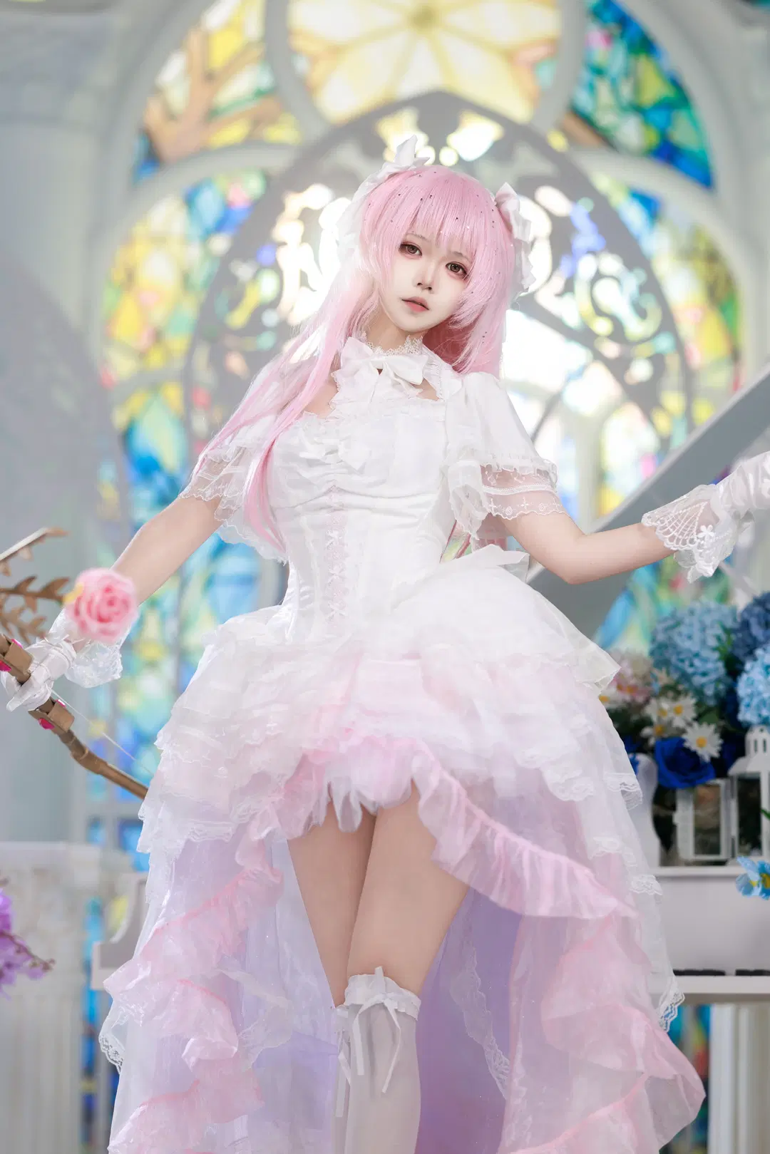 [Madoka Kaname cosplay] Ultimate Madoka Unleashed: The Pink Archer in a Dreamlike Cathedral by Kuzi - Image 2