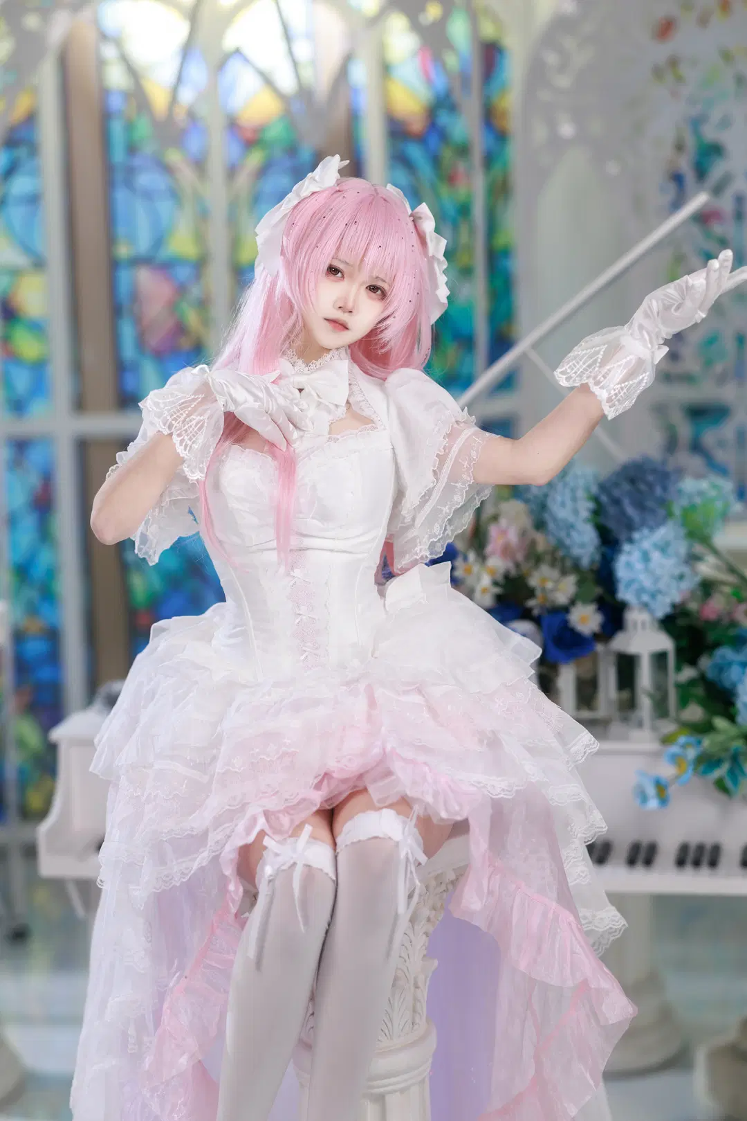 [Madoka Kaname cosplay] Ultimate Madoka Unleashed: The Pink Archer in a Dreamlike Cathedral by Kuzi - Image 4