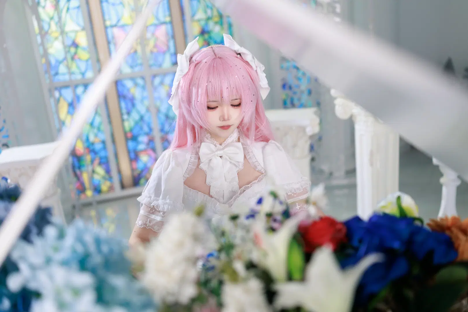 [Madoka Kaname cosplay] Ultimate Madoka Unleashed: The Pink Archer in a Dreamlike Cathedral by Kuzi - Image 5
